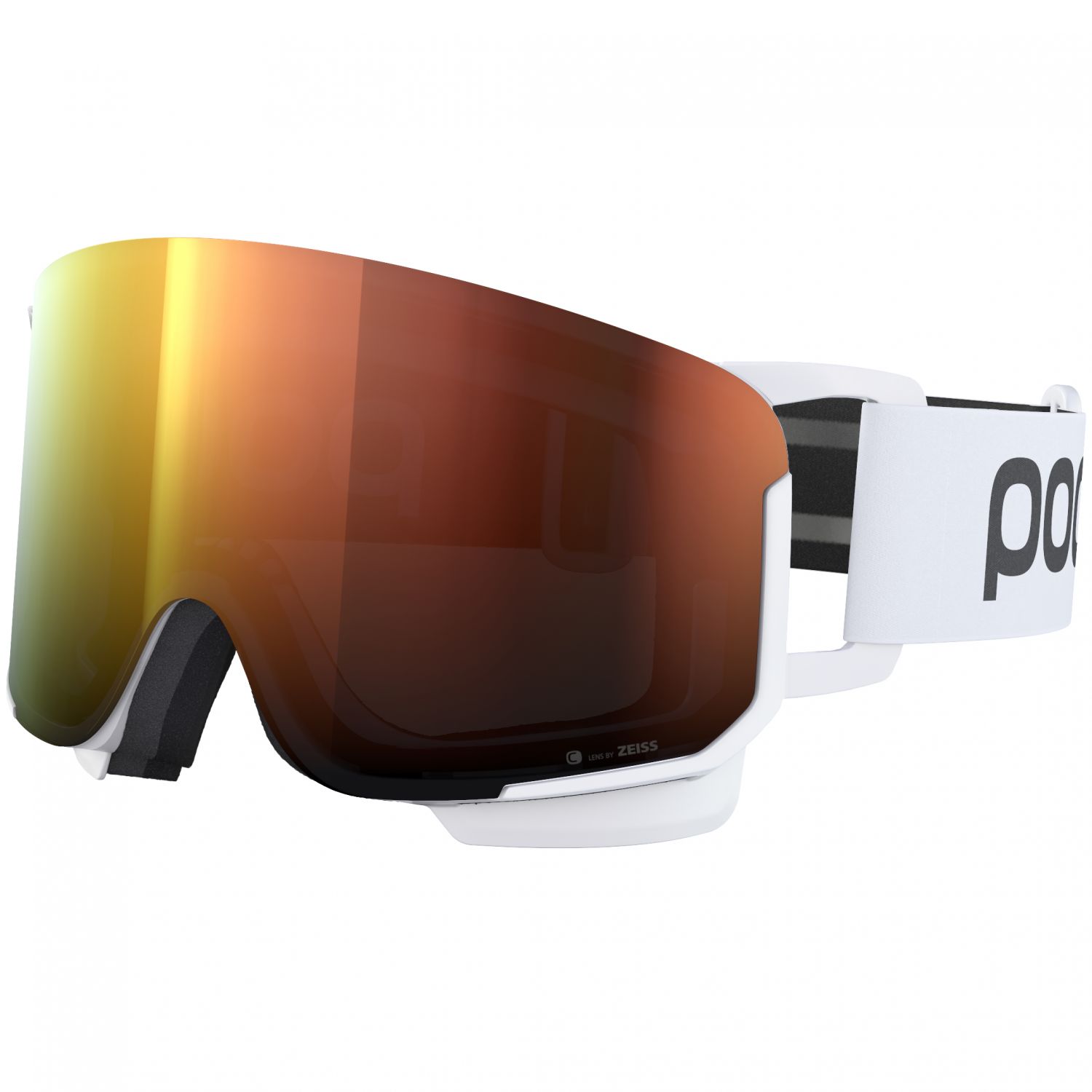 POC Nexal Clarity, masque de ski, hydrogen white/spektris orange