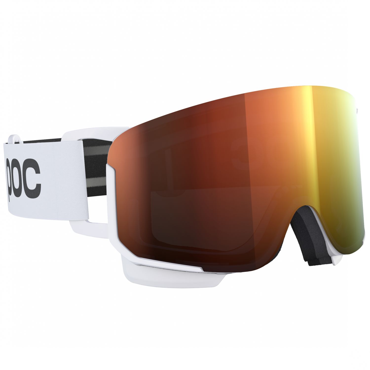 POC Nexal Clarity, masque de ski, hydrogen white/spektris orange