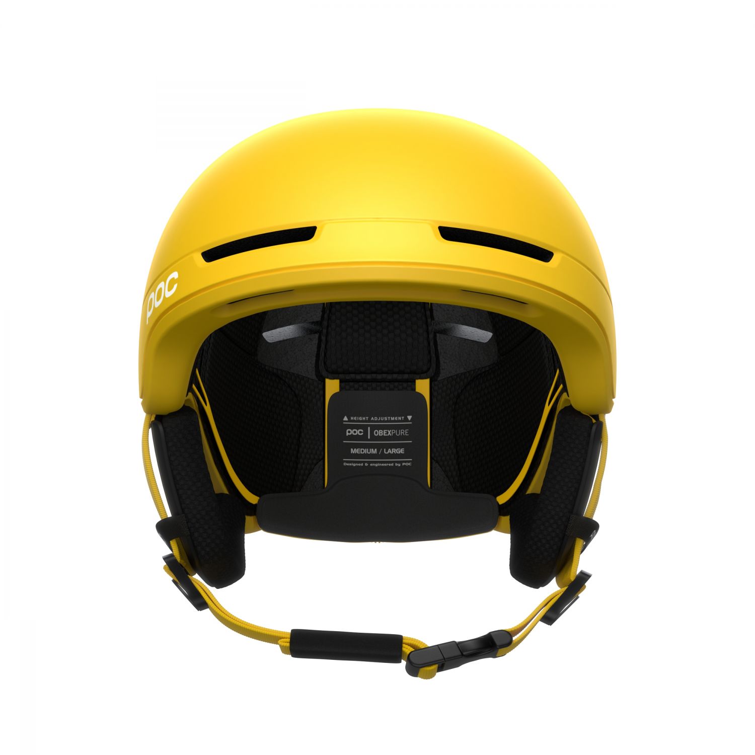 POC Obex Pure, casco da sci, giallo solfito opaco
