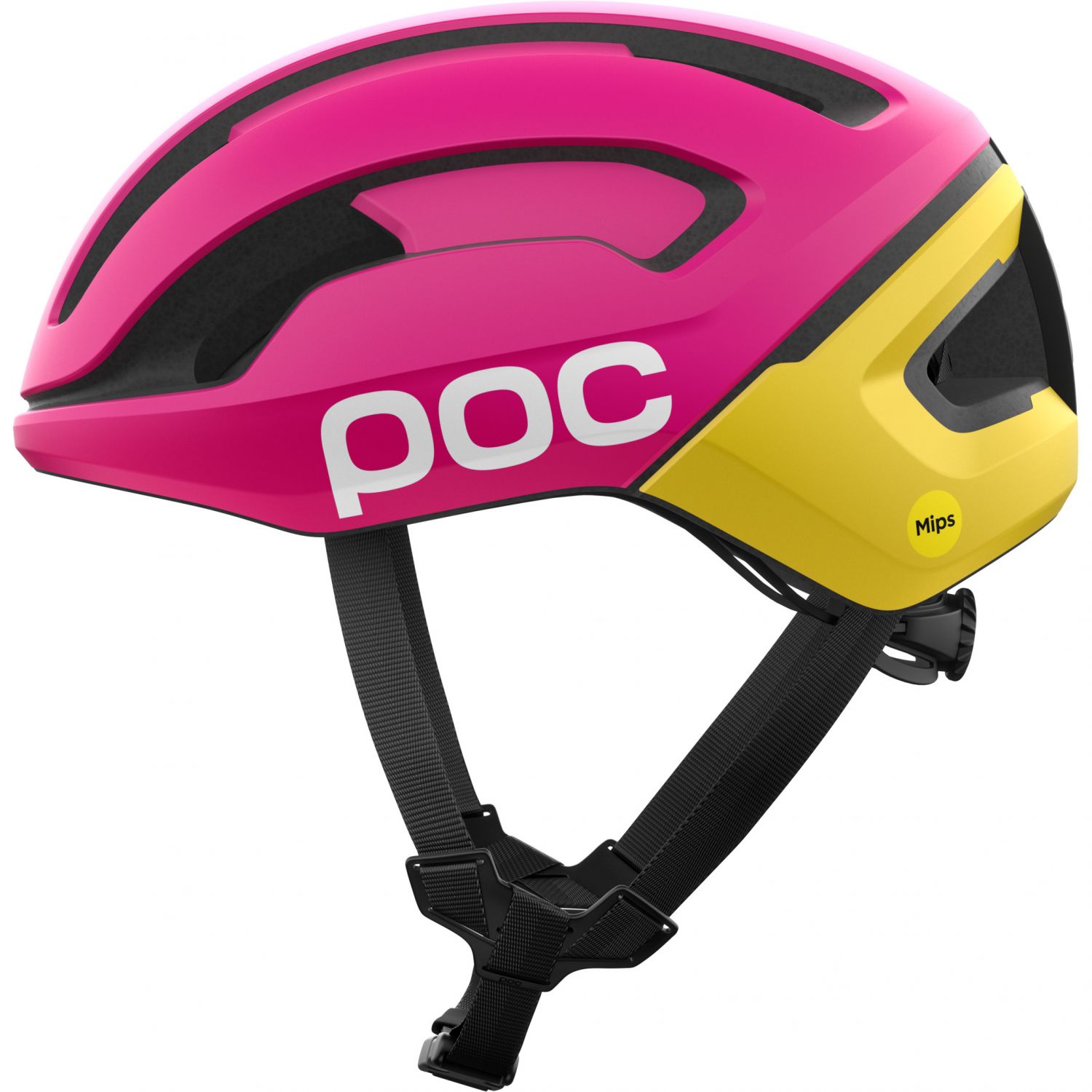POC Omne Air MIPS, kask rowerowy, rhos red matt/citrine yellow matt