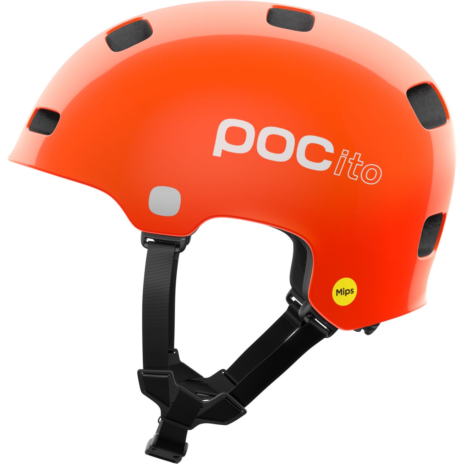 POCito Crane MIPS, kask rowerowy, junior, fluorescent orange