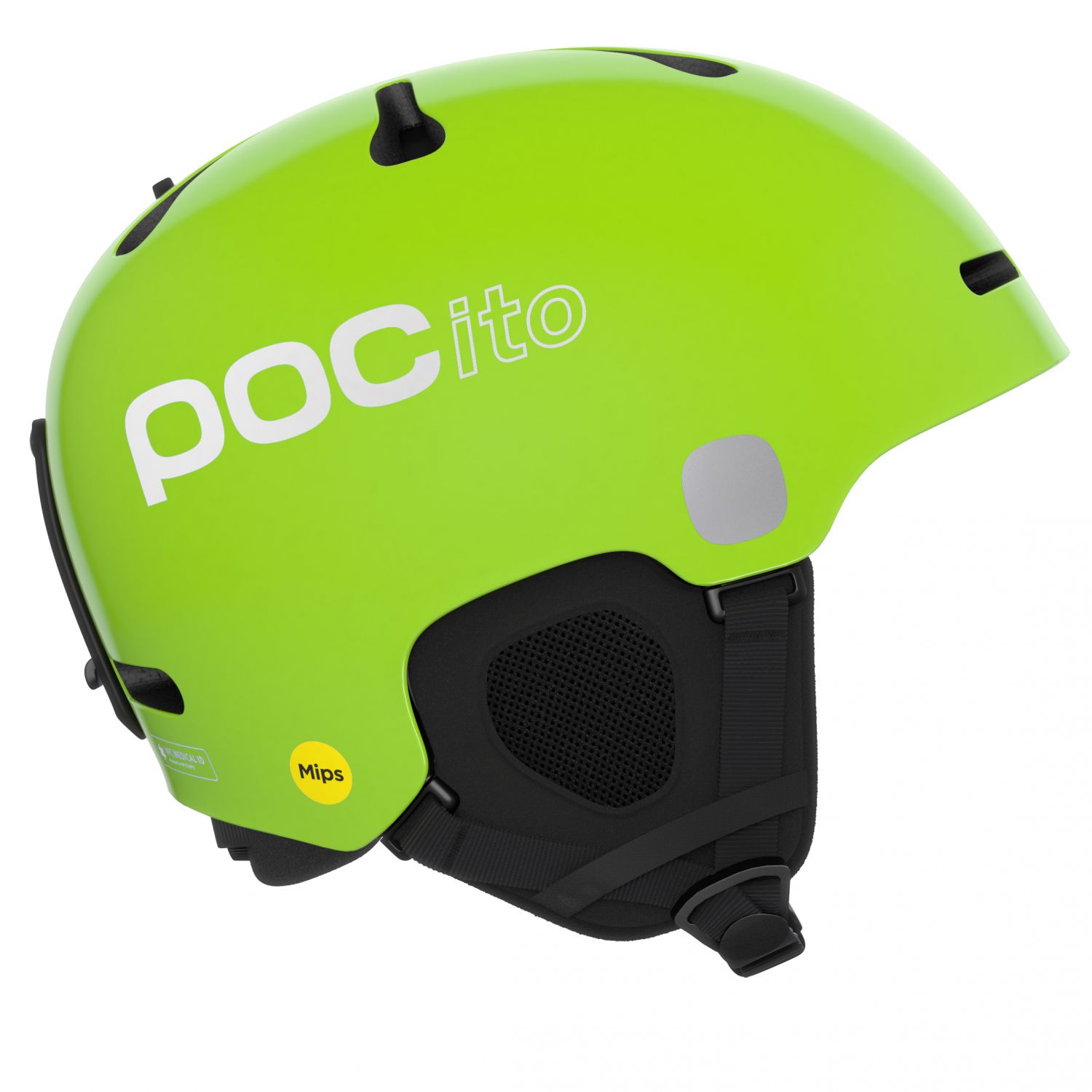 POCito Fornix MIPS, kask narciarski, juniorski, fluorescencyjny żółty/zielony