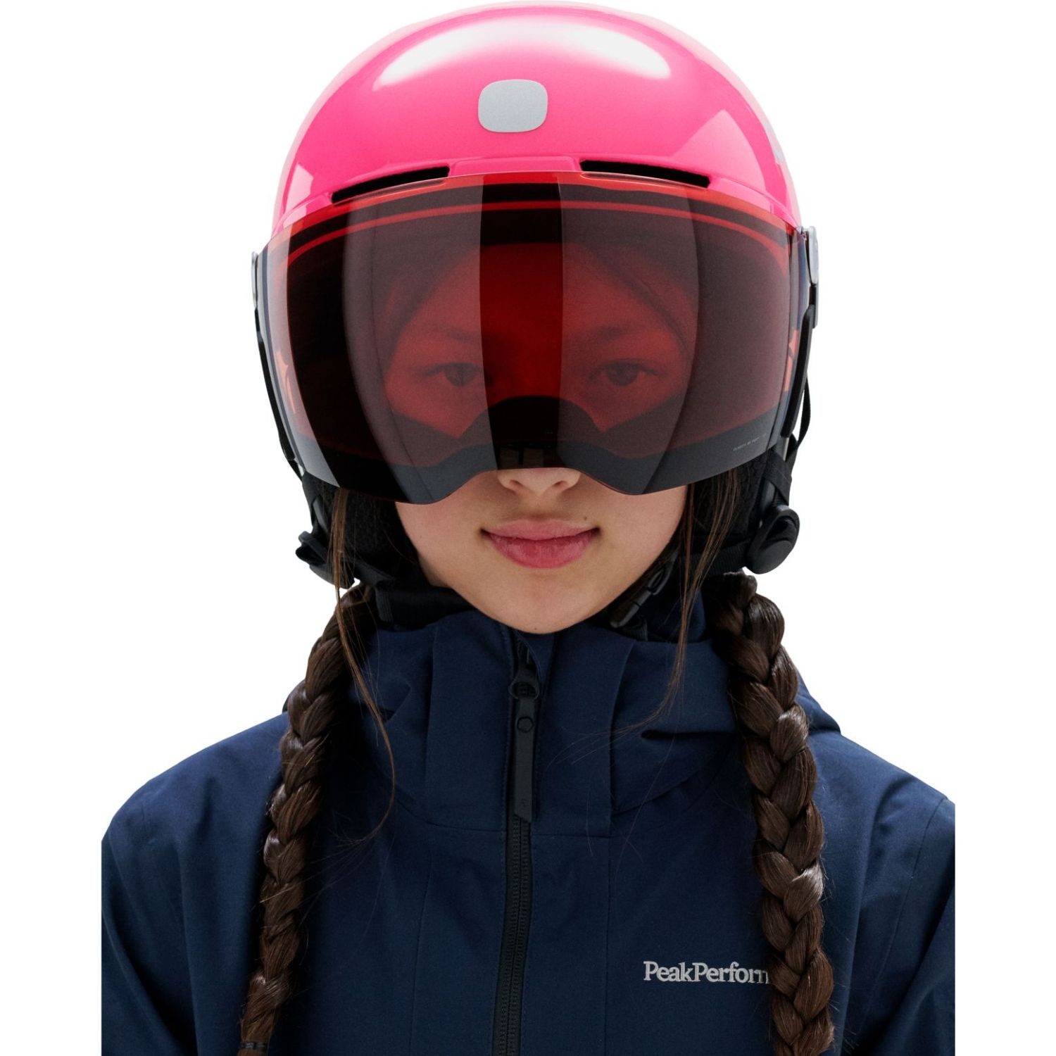 POCito Obex Mips Visor, lyžiarska prilba s štítom, junior, fluorescent pink