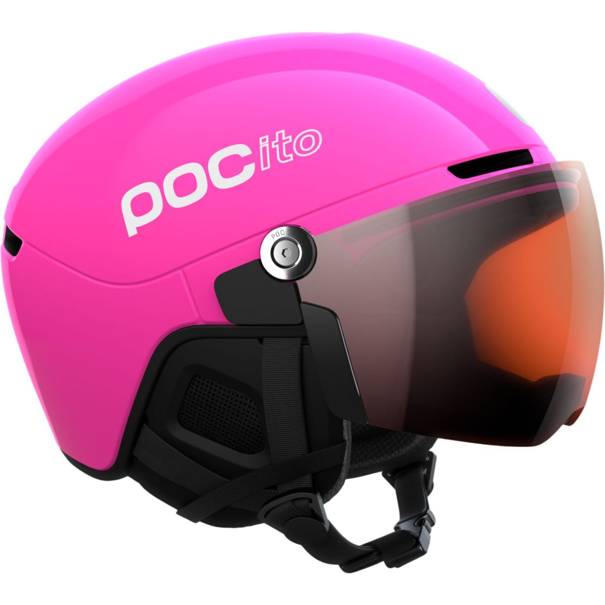 POCito Obex Mips Visor, skihjelm med visir, junior, fluorescent pink