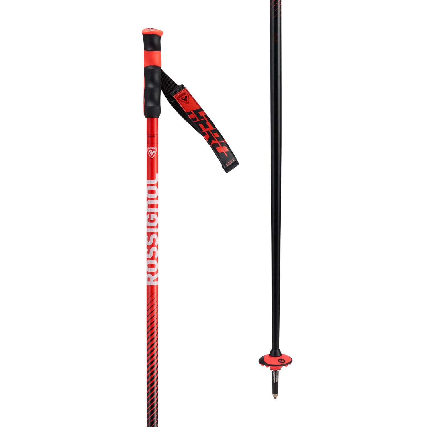 Rossignol Hero SL, bastões de esqui, prata/vermelho