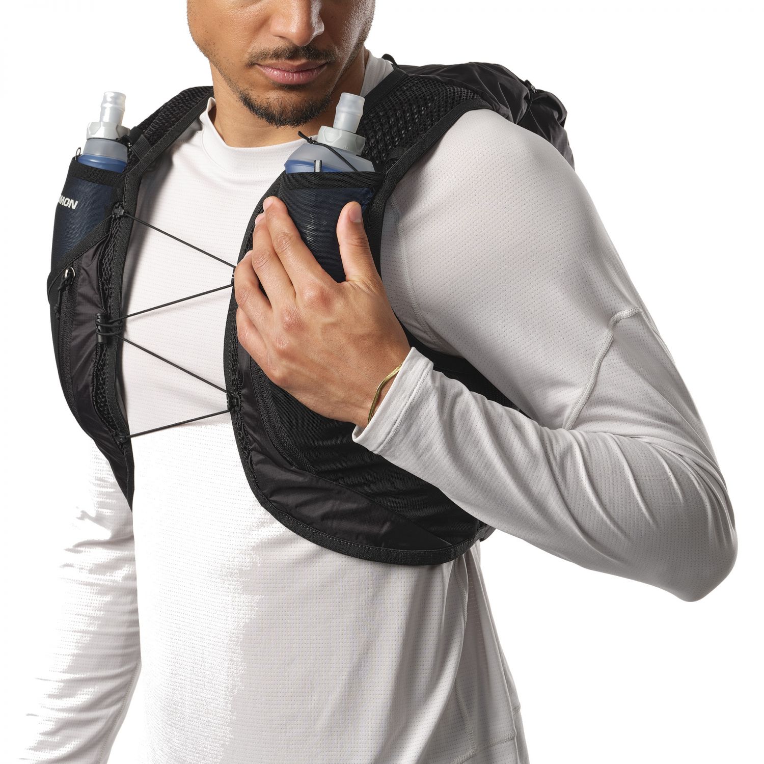 Salomon Active Skin 12 Set, bežecký batoh, čierna