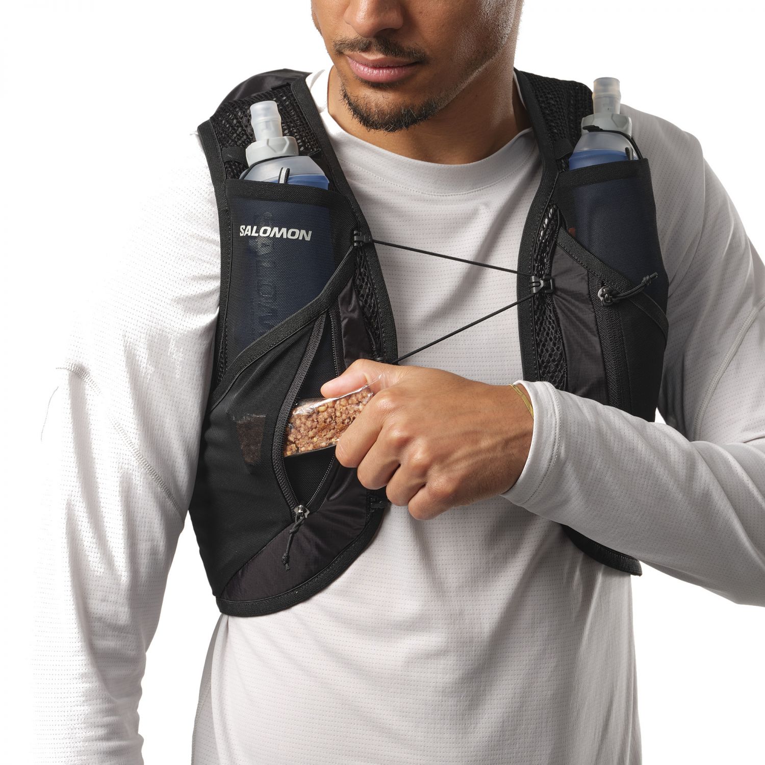 Salomon Active Skin 12 Set, bežecký batoh, čierna