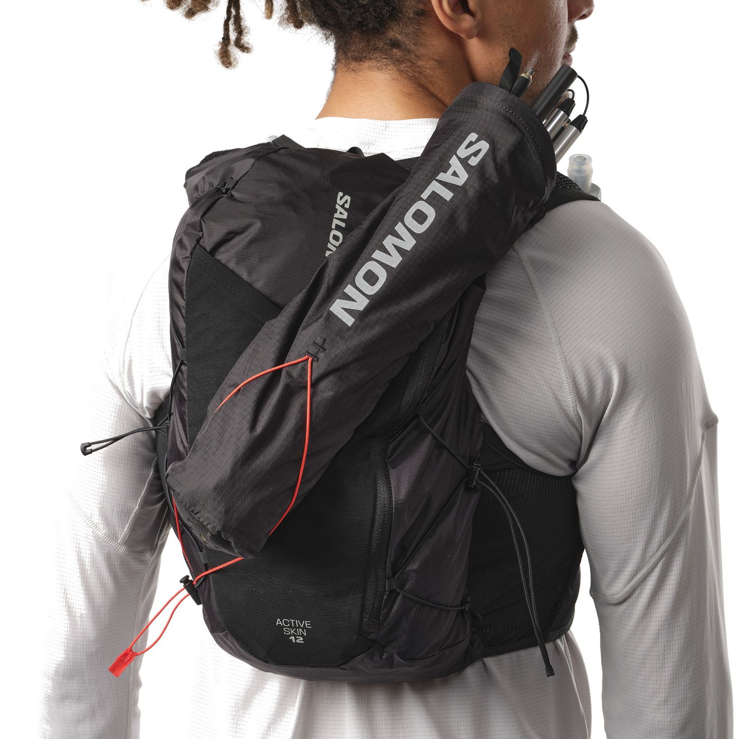 Salomon Active Skin 12 Set, bežecký batoh, čierna