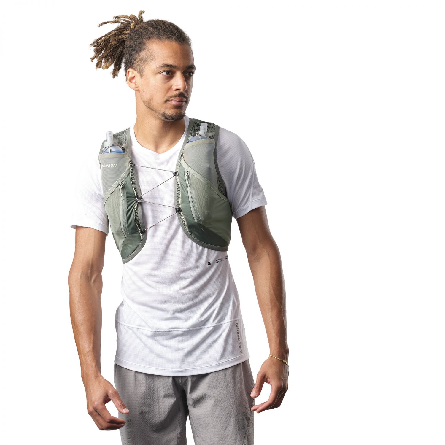 Salomon Active Skin 12 Set, bežecký batoh, zelená