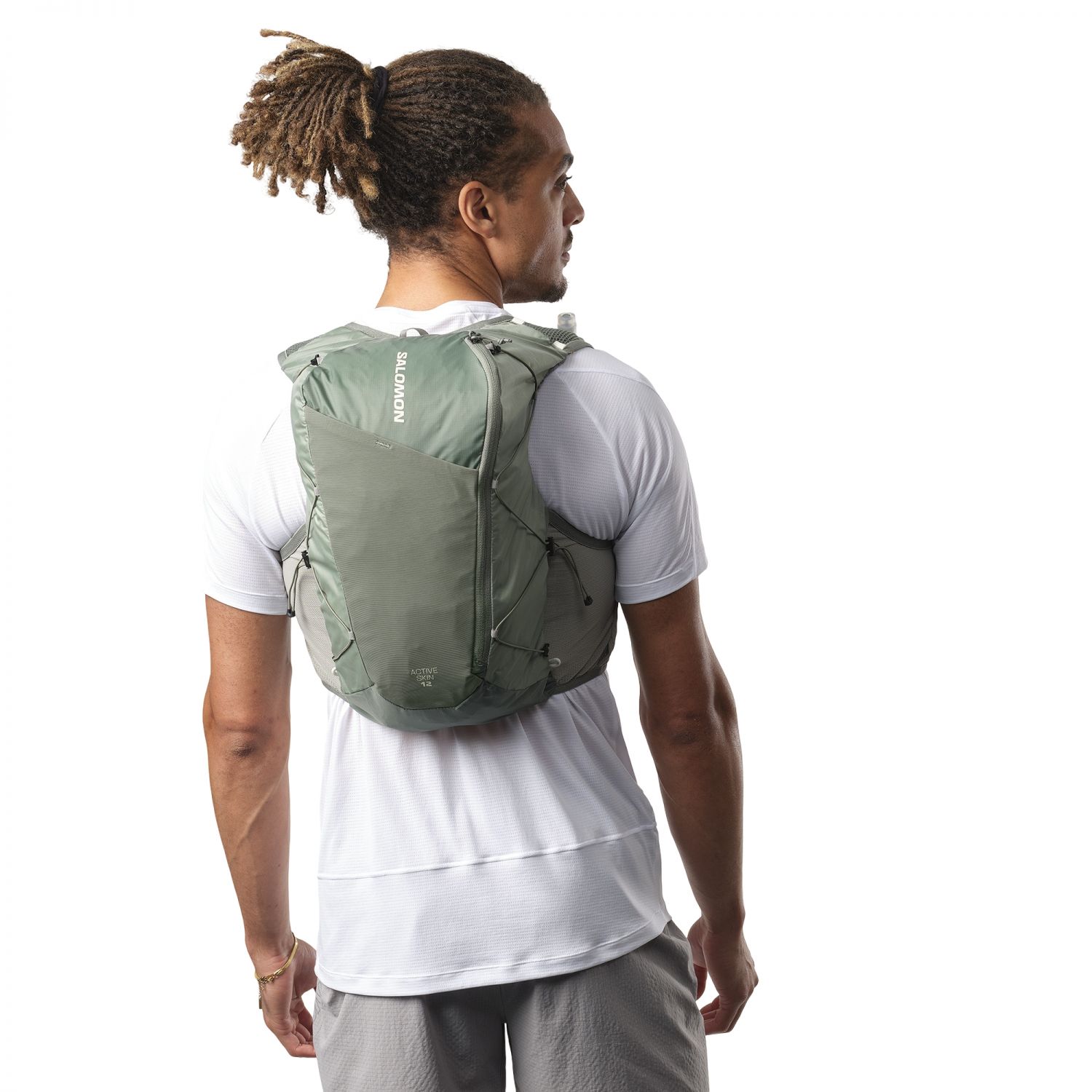 Salomon Active Skin 12 Set, bežecký batoh, zelená