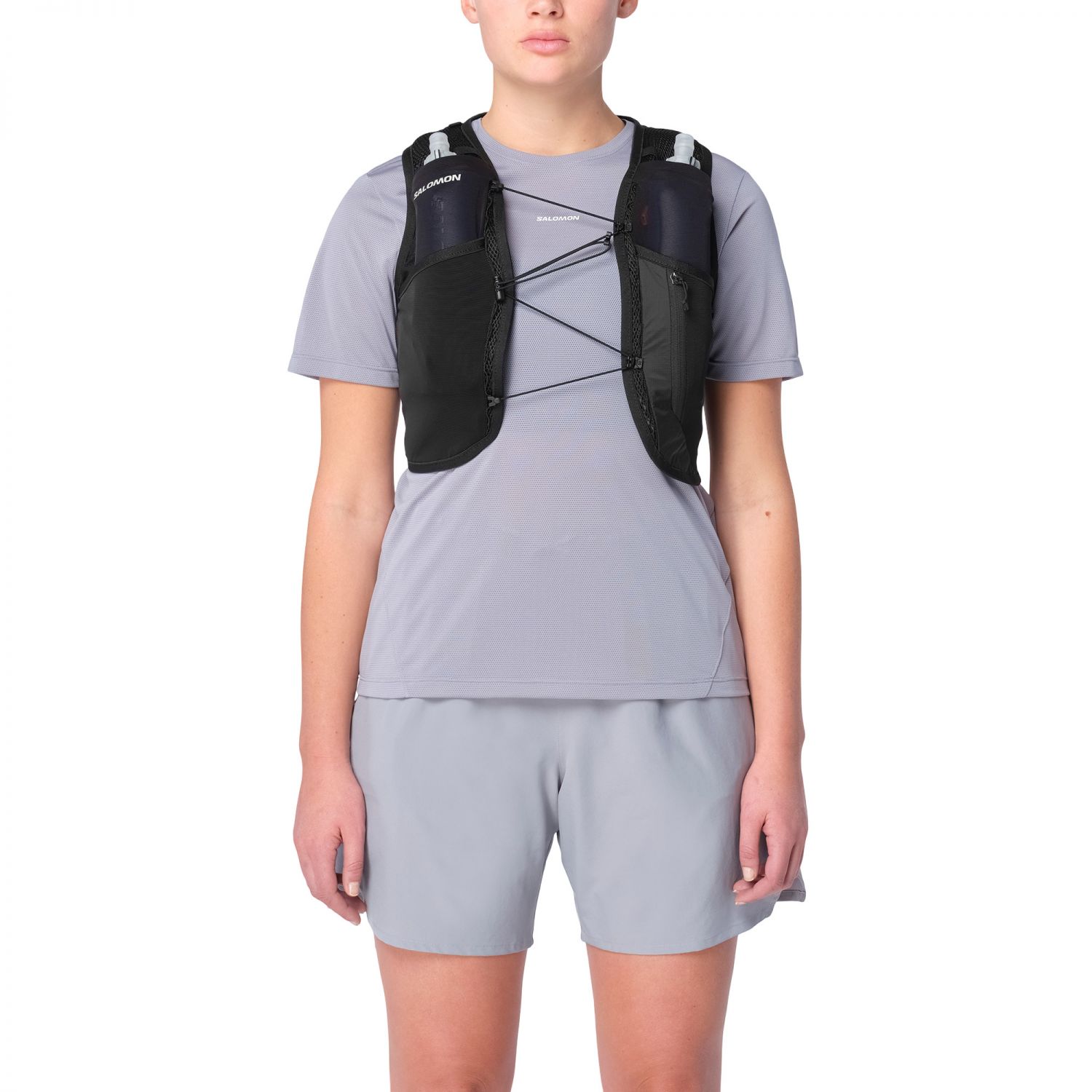 Salomon ACTIVE SKIN 4, bežecká vesta, dámska, čierna/strieborná