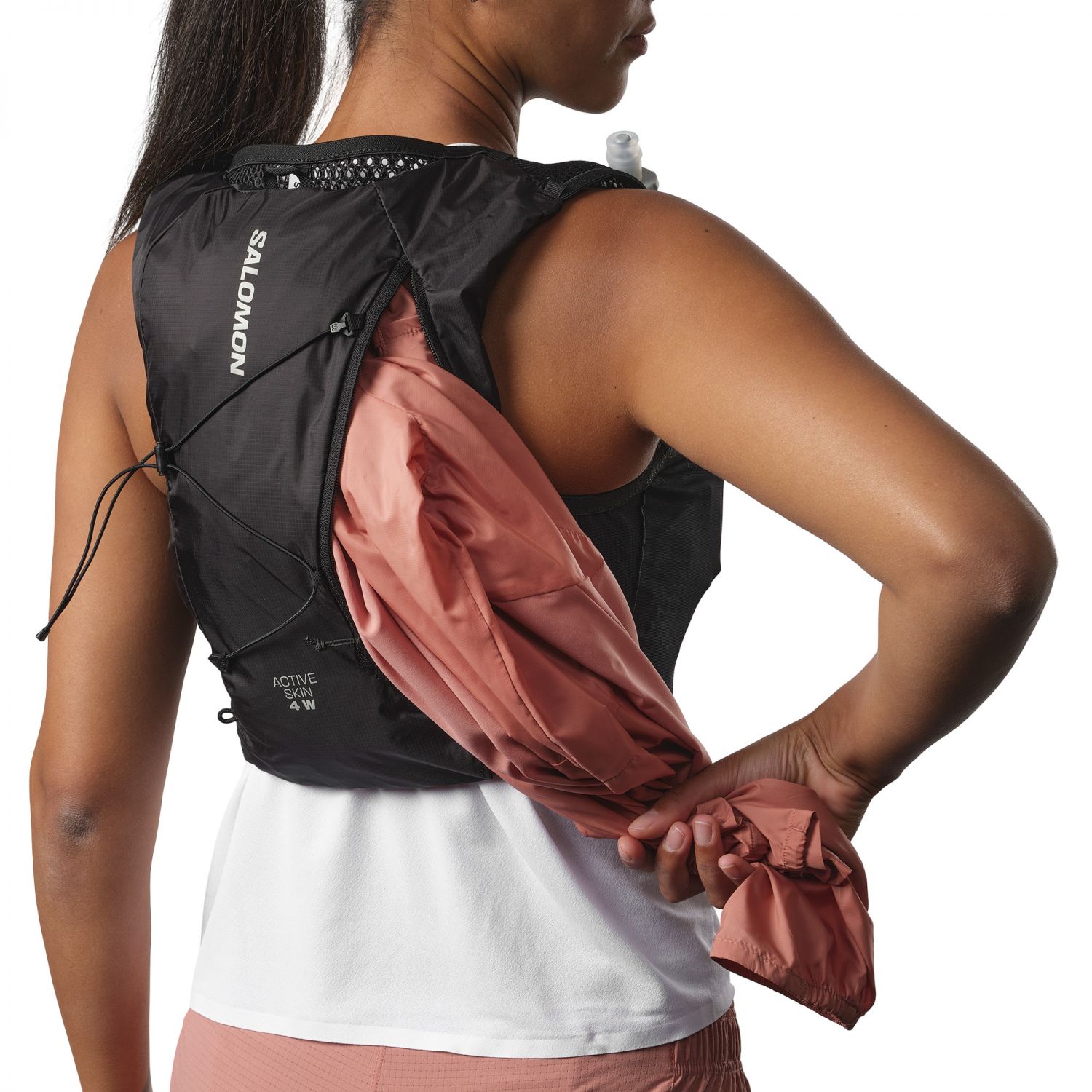 Salomon ACTIVE SKIN 4, bežecká vesta, dámska, čierna/strieborná