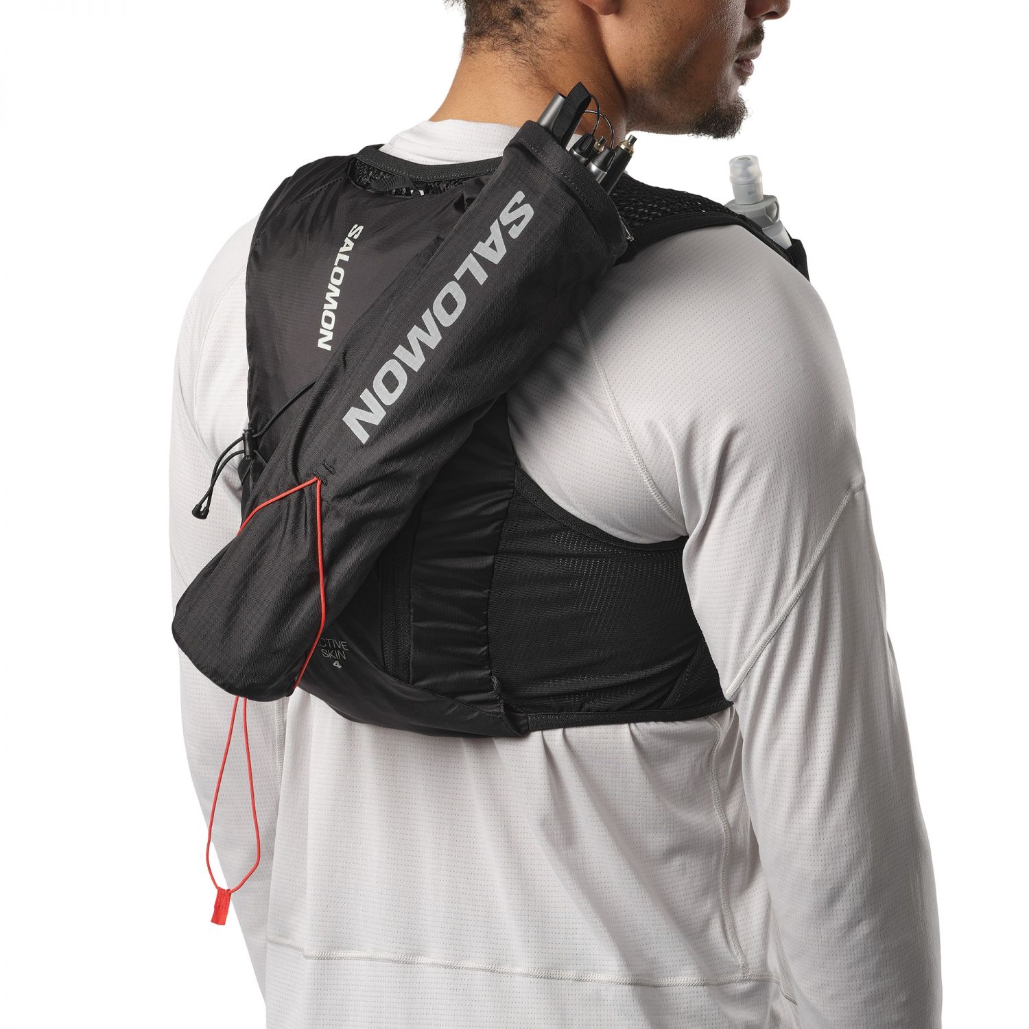 Salomon Active Skin 4, gilet da corsa, rosso