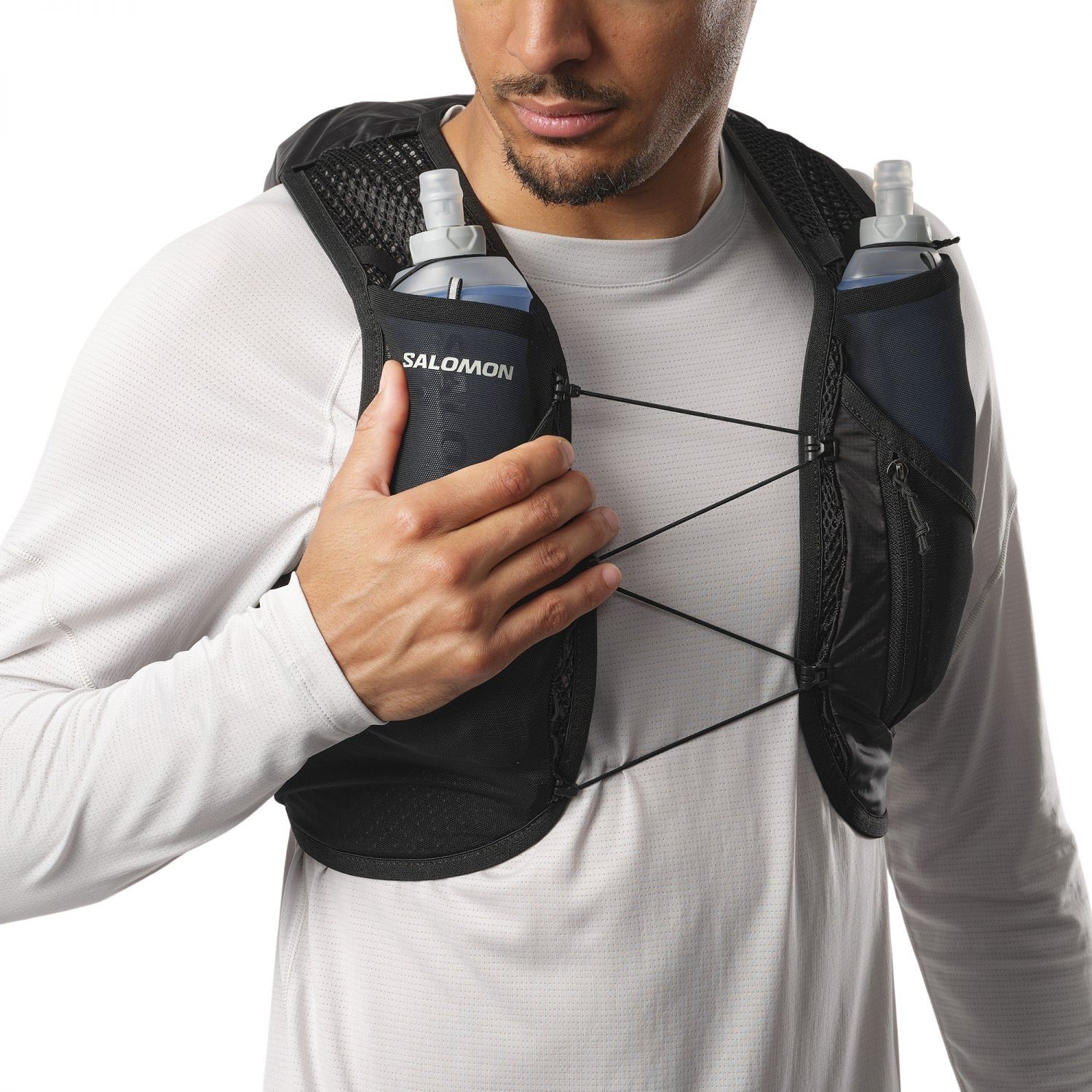 Salomon Active Skin 8 Set, bežecký batoh, čierna