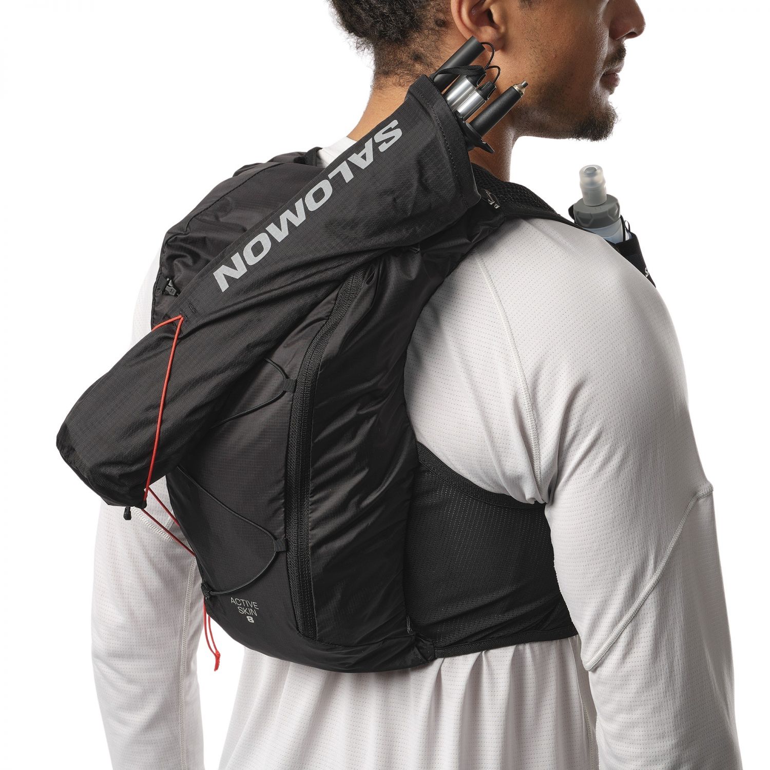 Salomon Active Skin 8 Set, bežecký batoh, čierna