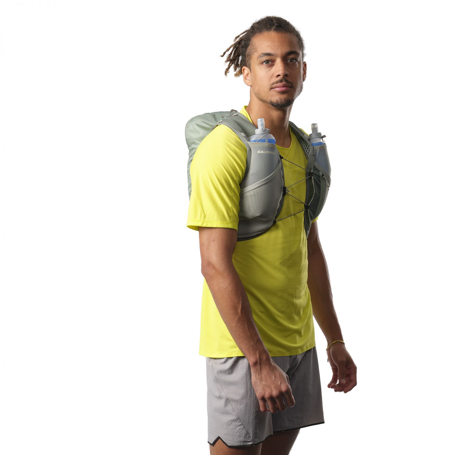 Salomon Active Skin 8 Set, rucsac de alergare, gri