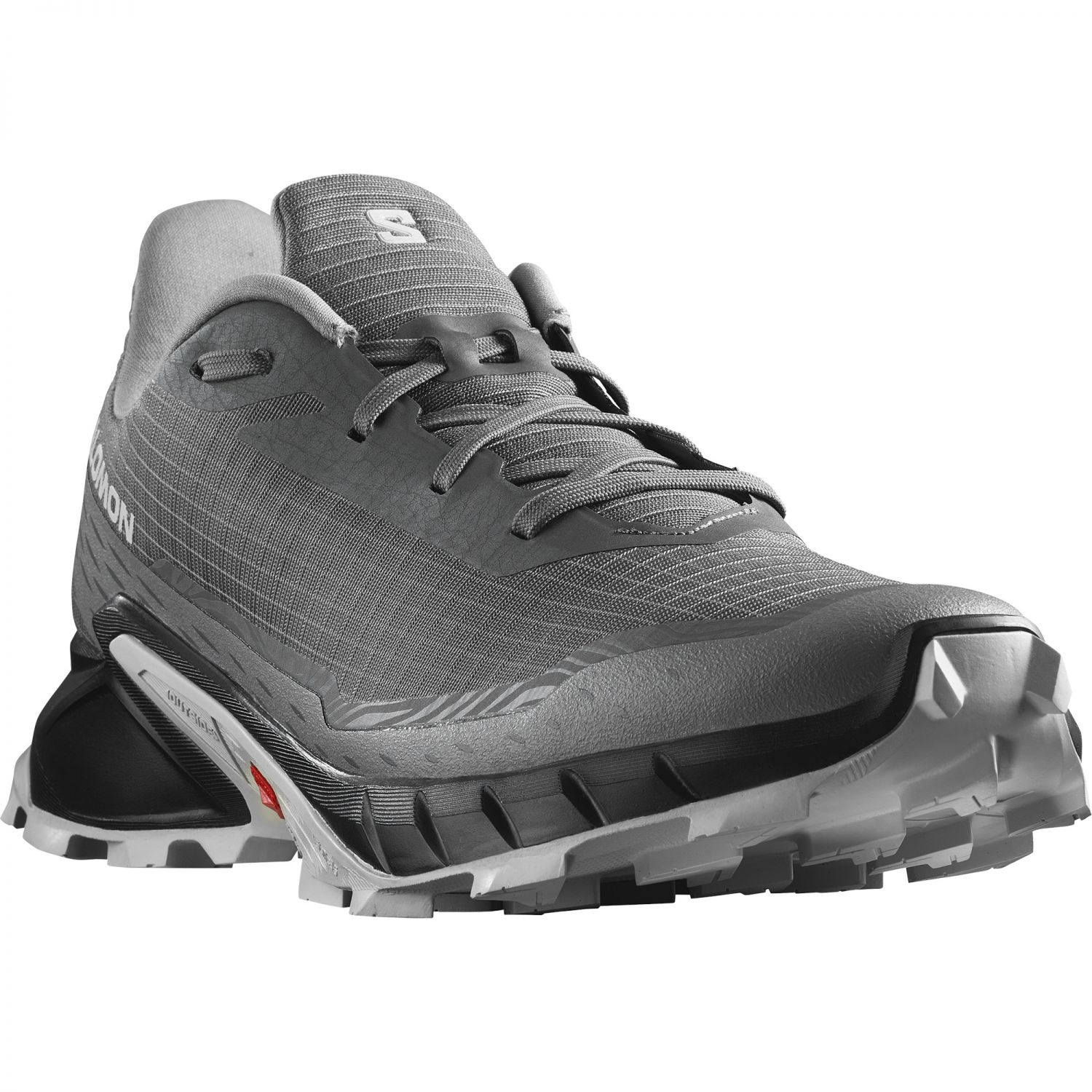 Salomon Alphacross 5, trail shoes, men, pewter/black/ghost gray
