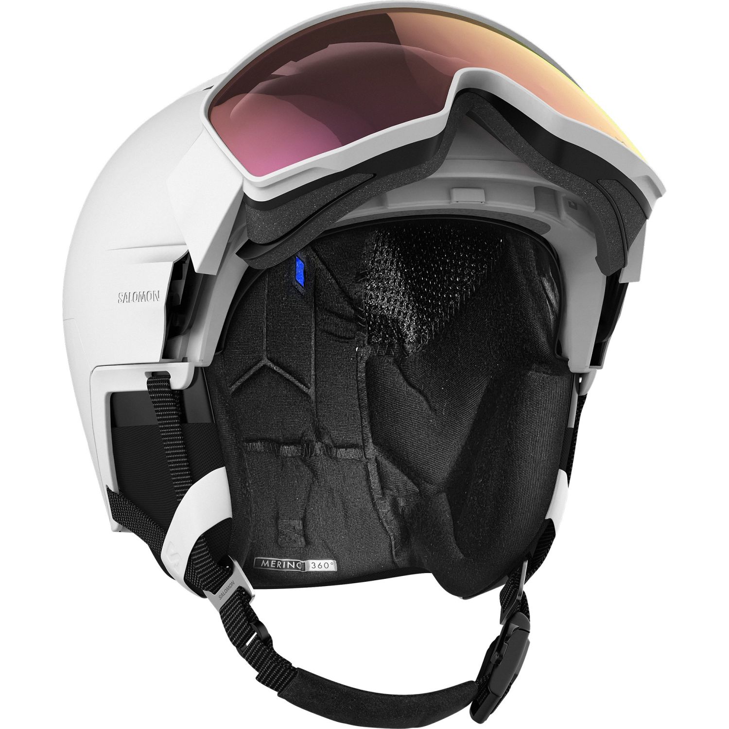 Salomon Driver Prime Sigma Plus, casco da sci con visiera, bianco