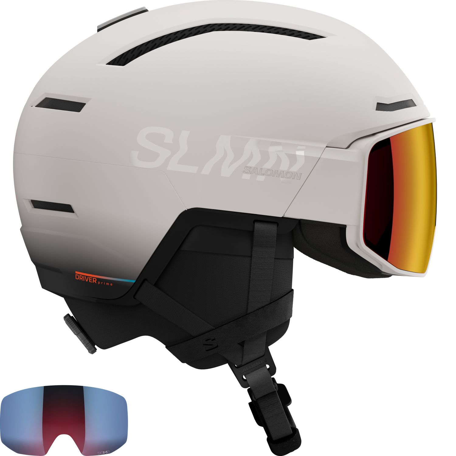 Salomon Driver Prime Sigma Plus, laskettelukypärä visiirillä, vaaleanharmaa