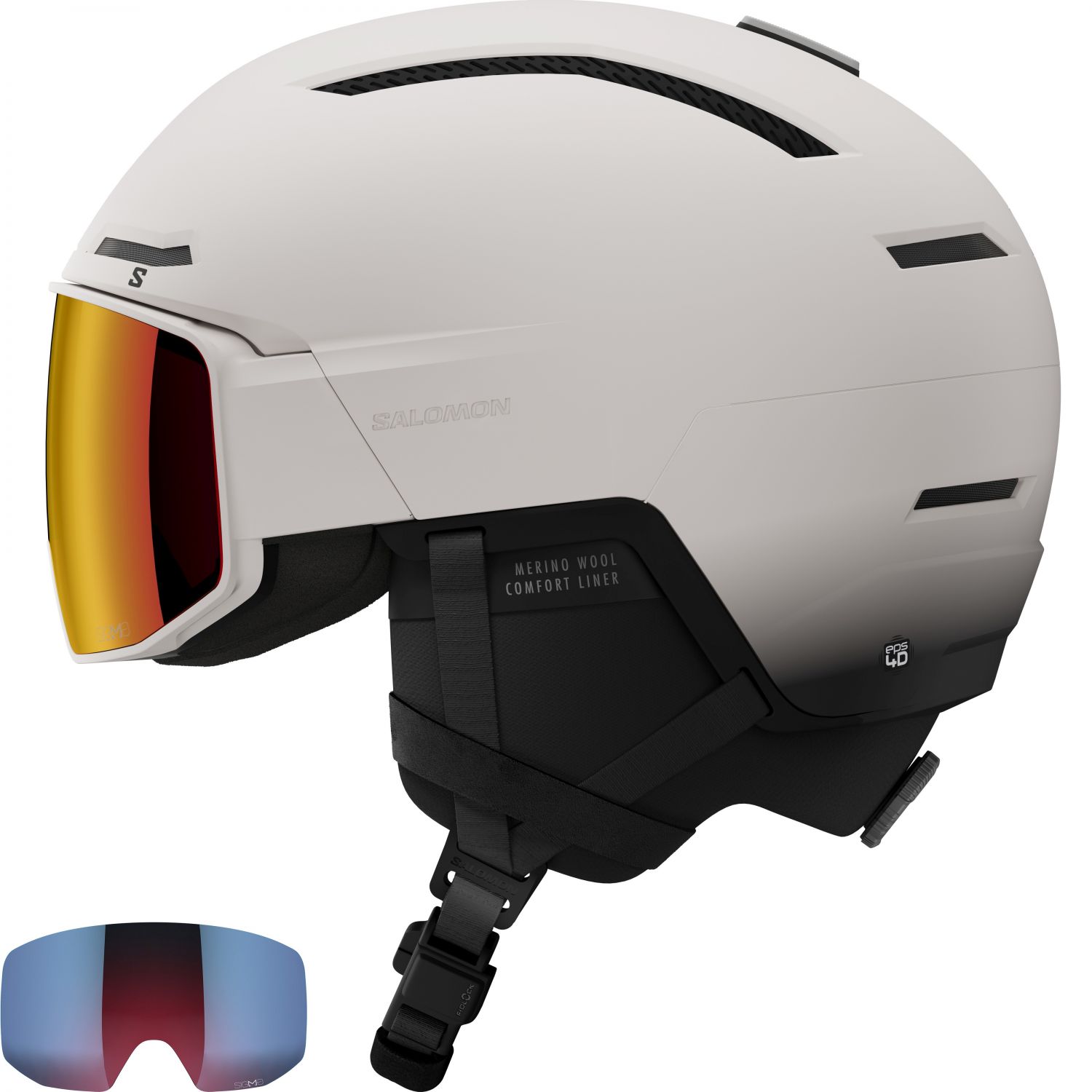 Salomon Driver Prime Sigma Plus, ski helm met vizier, lichtgrijs