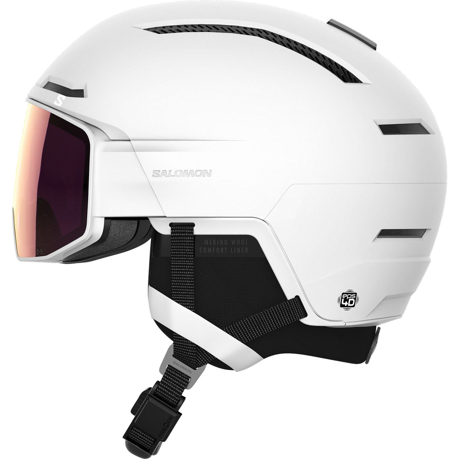 Salomon Driver Prime Sigma Plus, Skihelm mit Visier, weiß