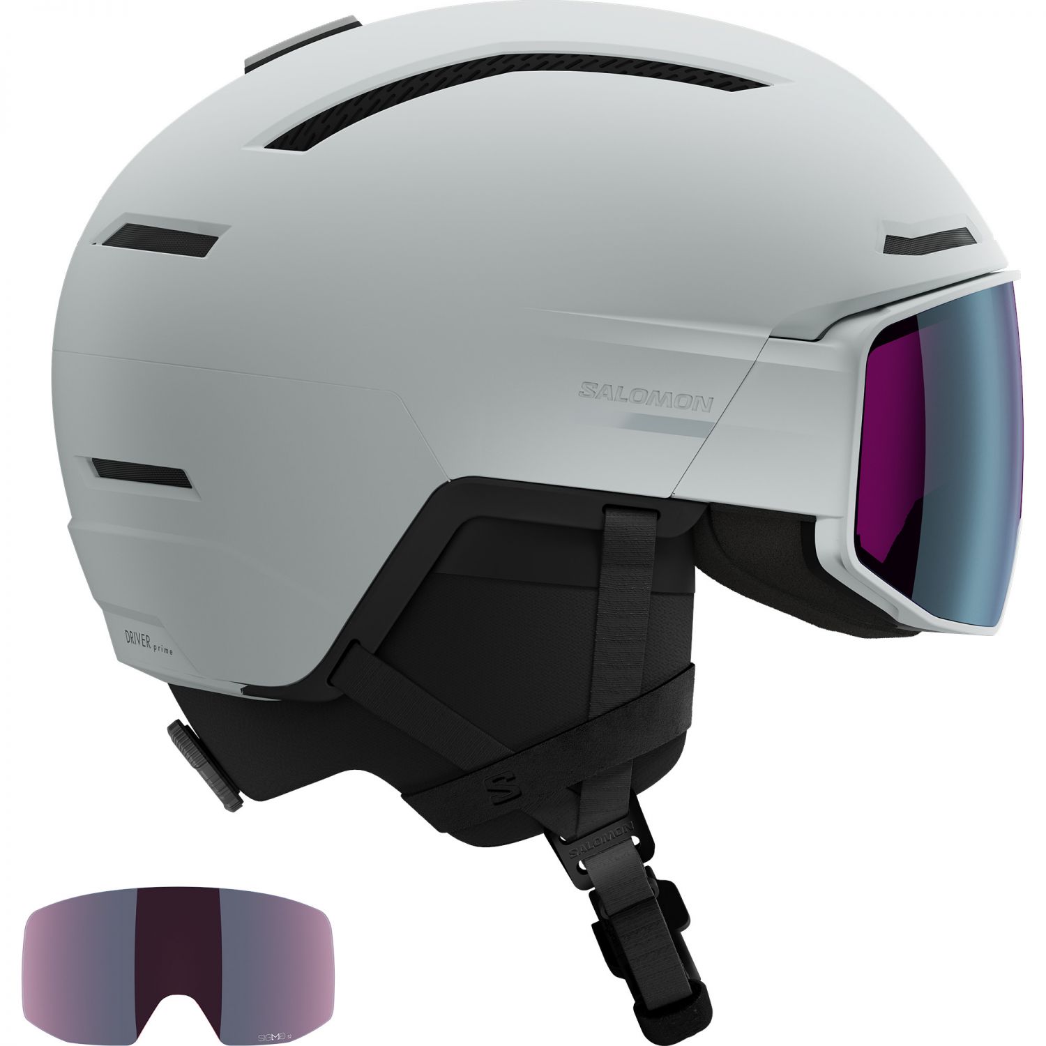 Salomon Driver Prime Sigma Plus, skihjelm med visir, lyseblå