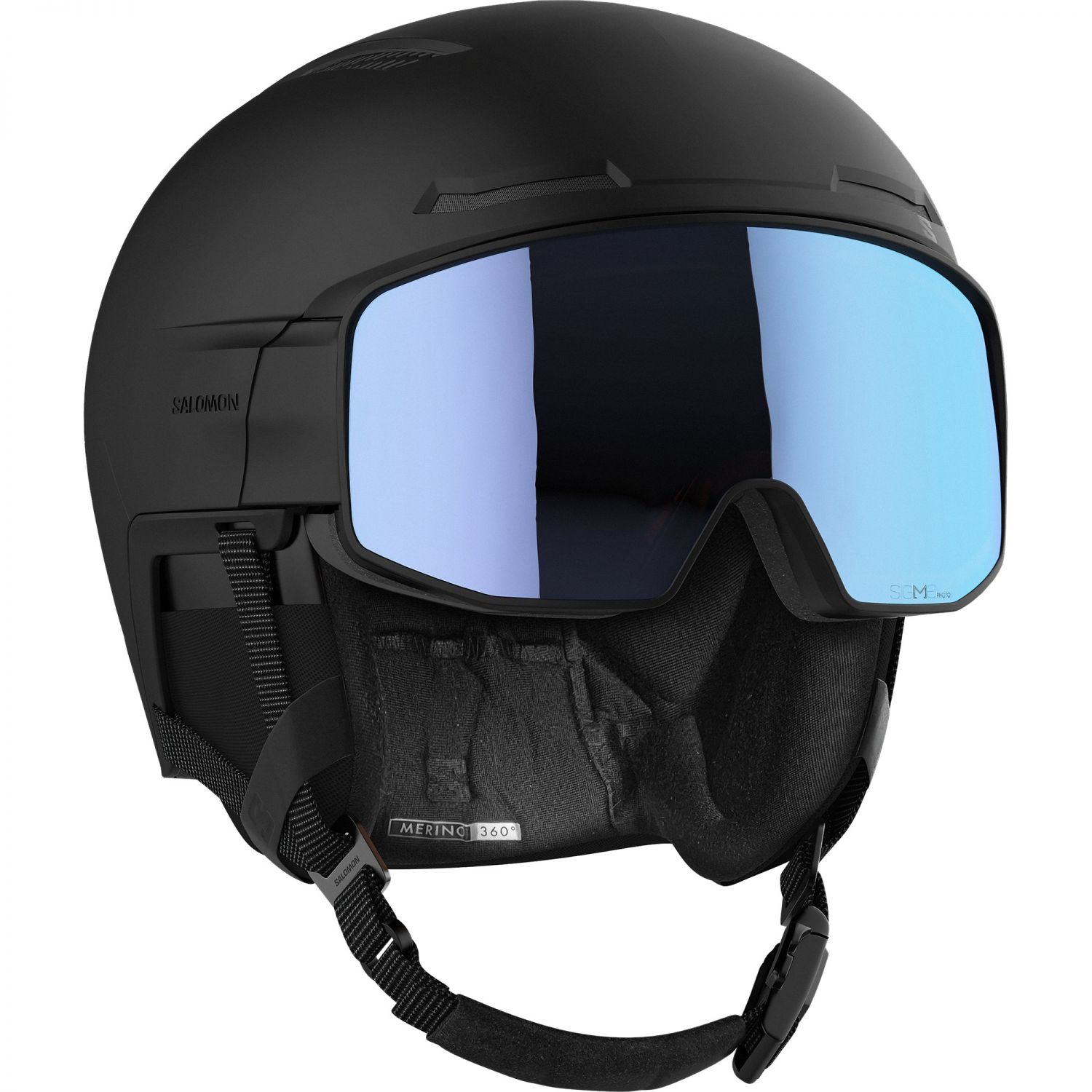 Salomon Driver Prime Sigphoto MIPS, lyžařská helma s kšiltem, černá