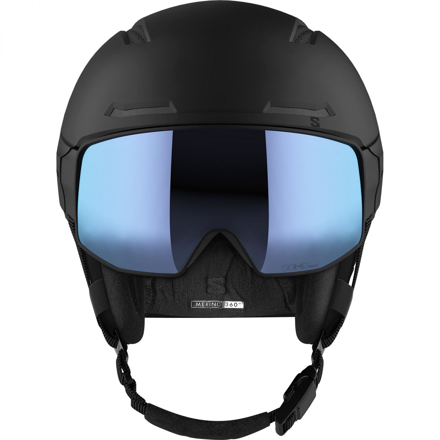 Salomon Driver Prime Sigphoto MIPS, lyžařská helma s kšiltem, černá