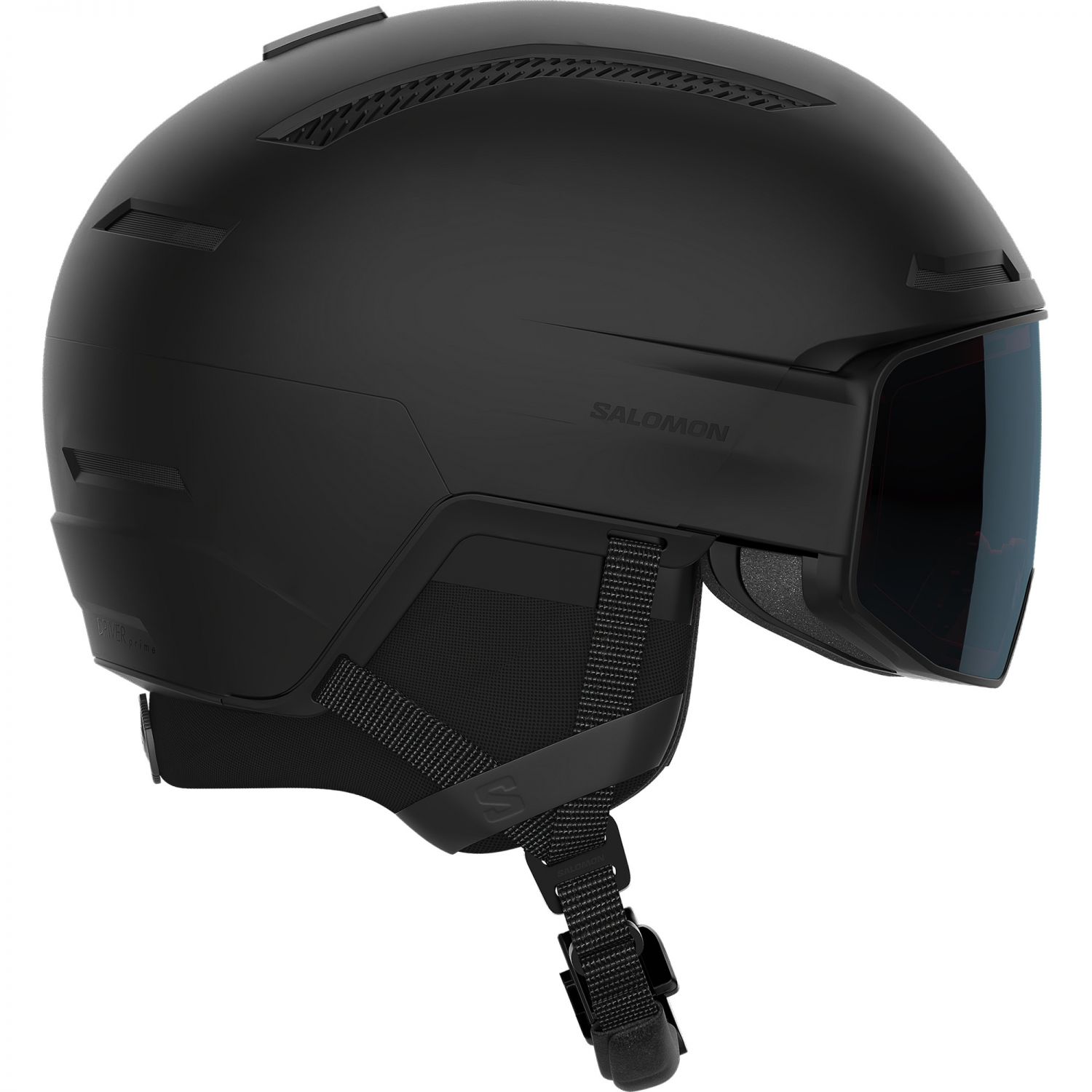 Salomon Driver Prime Sigphoto MIPS, lyžařská helma s kšiltem, černá