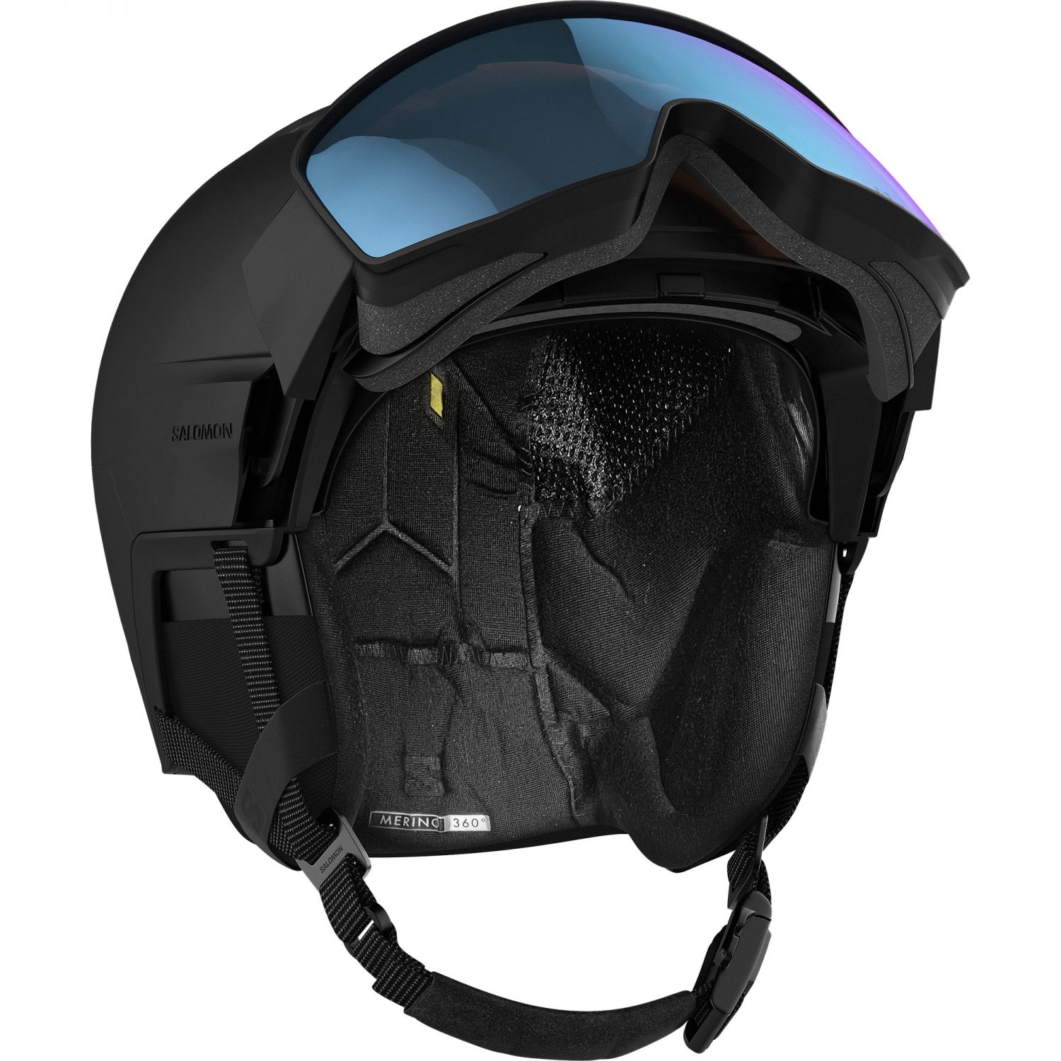 Salomon Driver Prime Sigphoto MIPS, lyžařská helma s kšiltem, černá