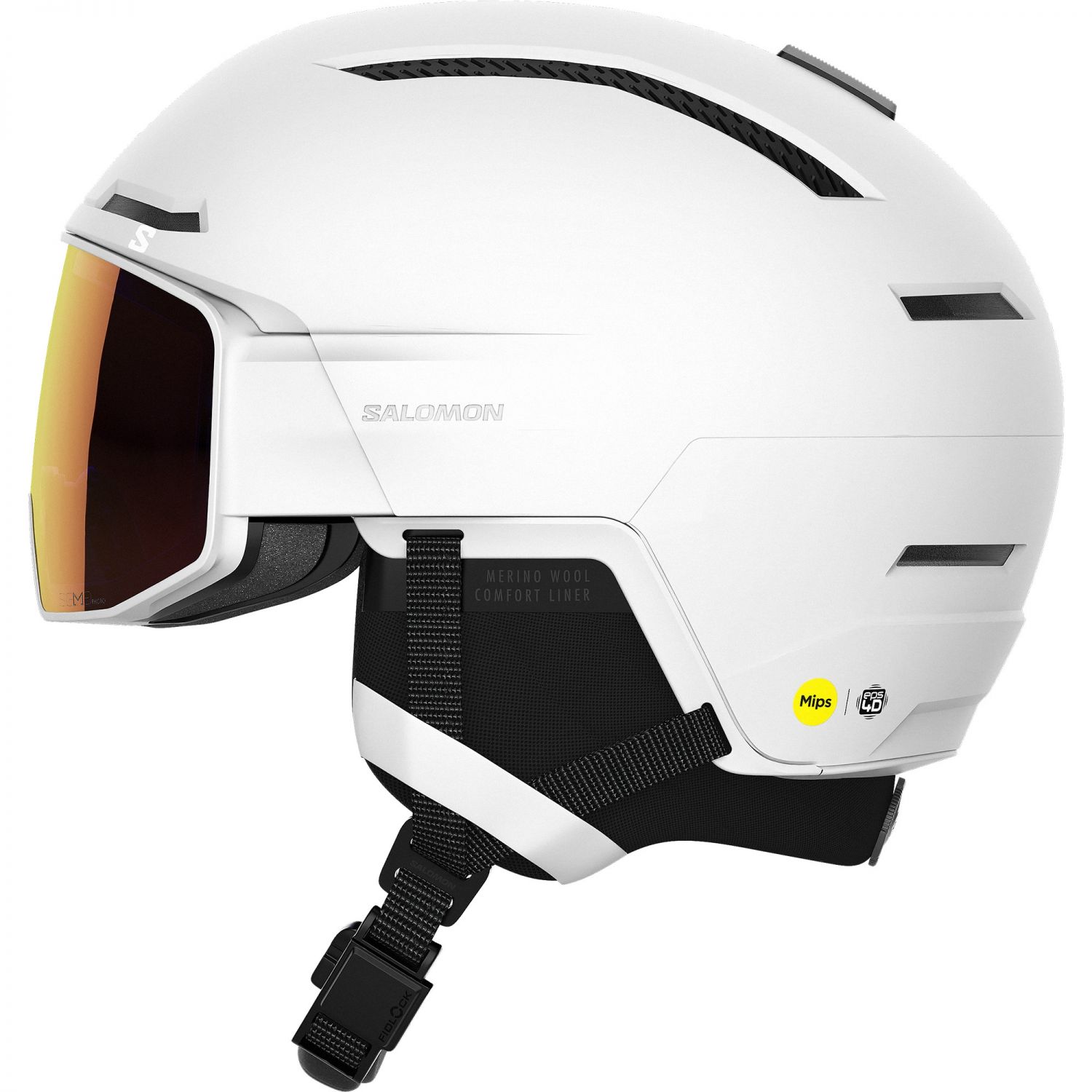 Salomon Driver Prime Sigphoto MIPS lyžiarska prilba s kuklou, biela