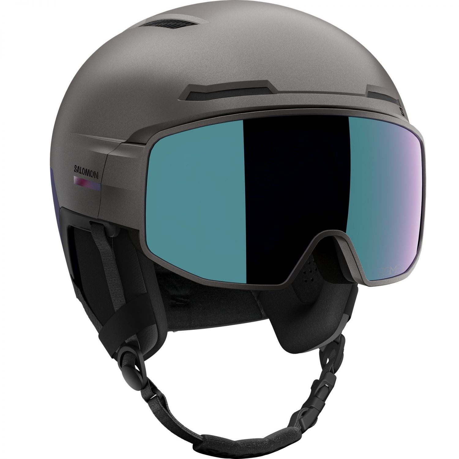 Salomon Driver Pro Sigma, casco da sci con visiera, grigio