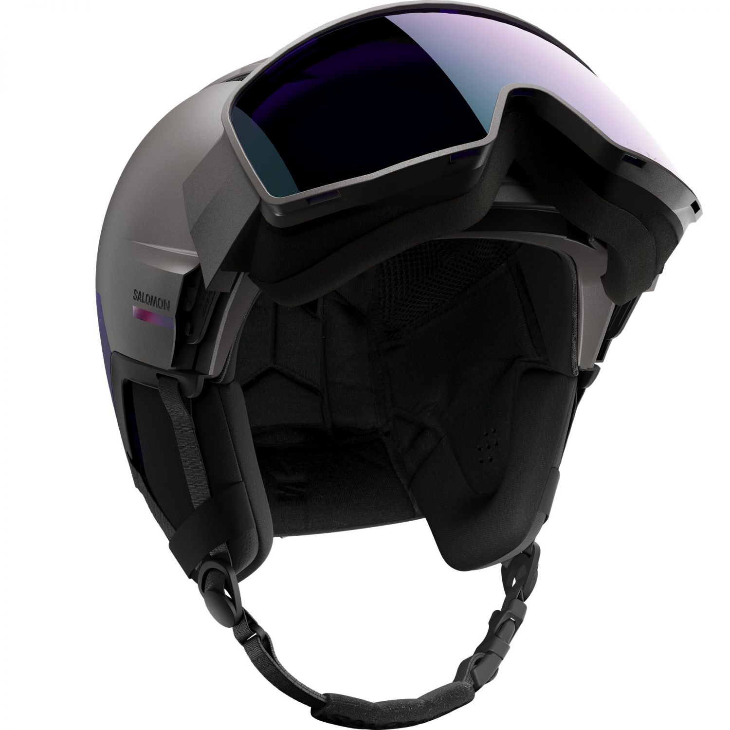 Salomon Driver Pro Sigma, casco da sci con visiera, grigio