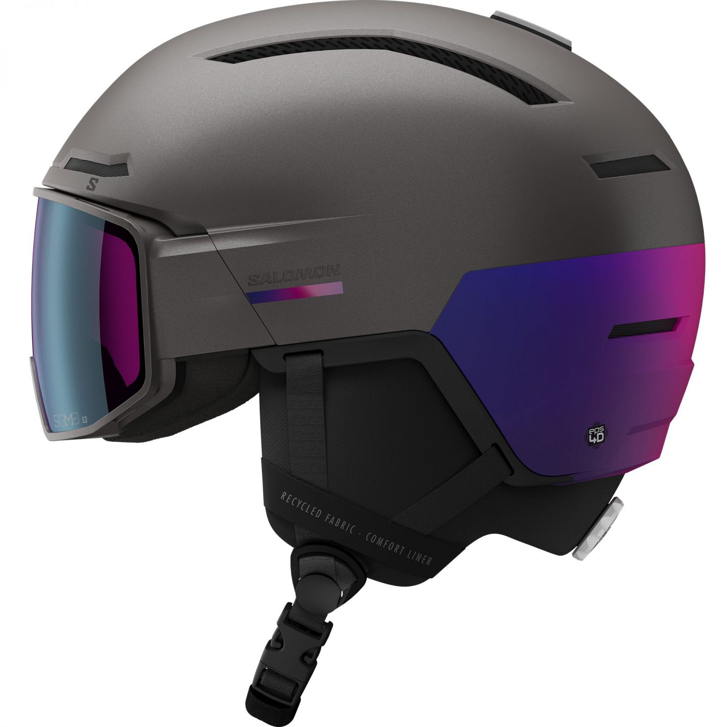 Salomon Driver Pro Sigma, skihjelm med visir, grå