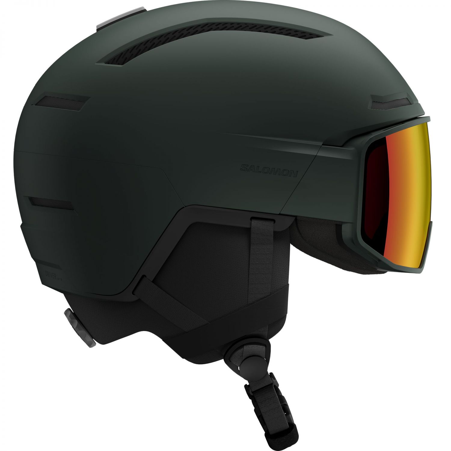 Salomon Driver Pro Sigma, skihjelm med visir, mørkegrøn
