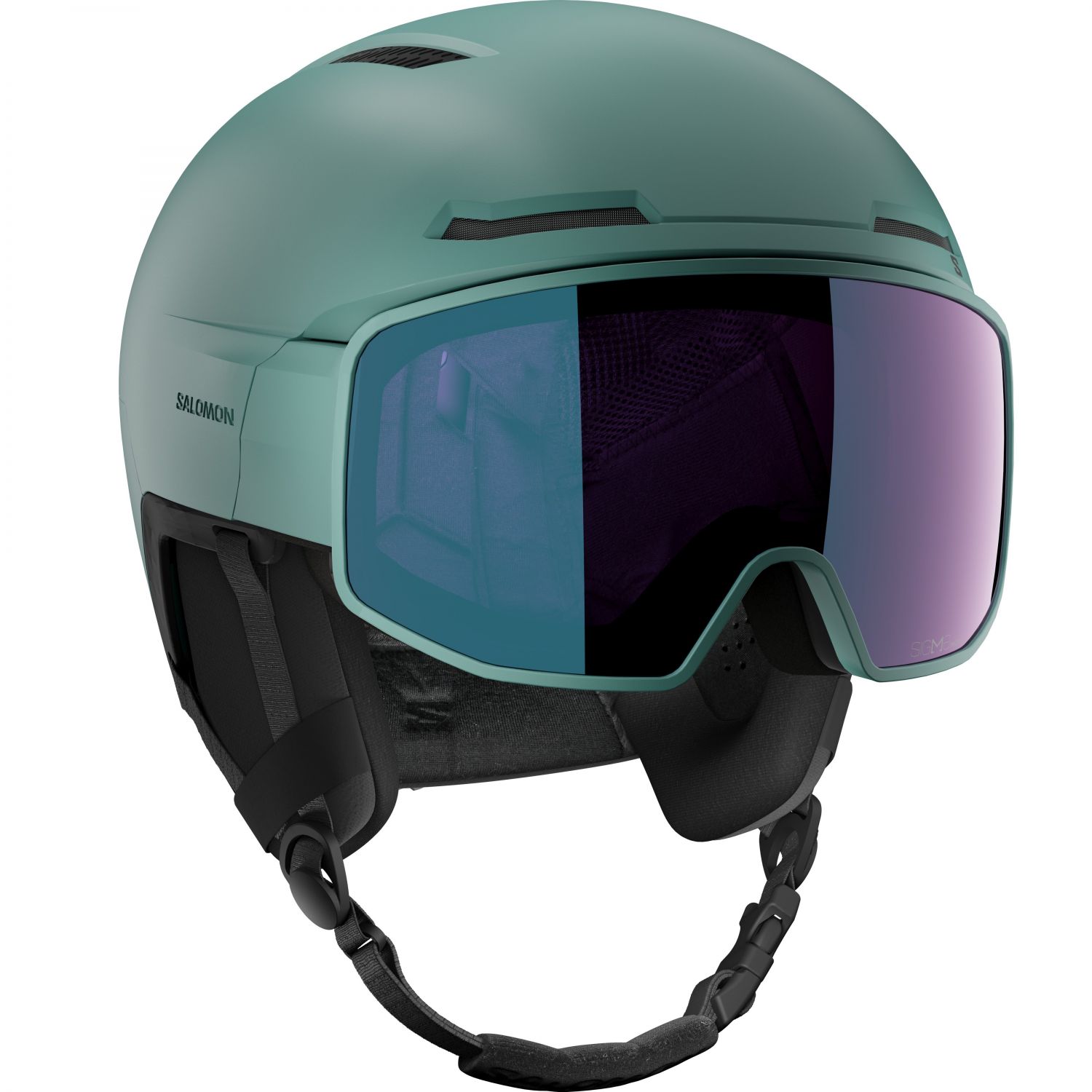 Salomon Driver Pro Sigphoto MIPS, casque de ski à visière, turquoise