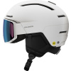 Salomon Driver Pro Sigphoto MIPS, lyžařská helma s kšiltem, bílá