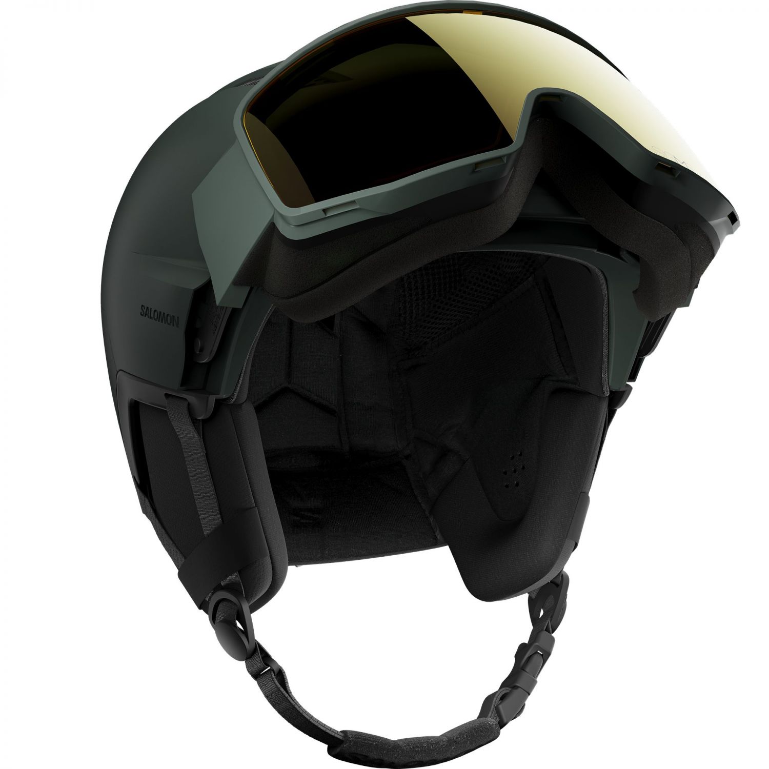 Salomon Driver Pro Sigphoto MIPS, lyžiarska prilba s hľadím, tmavozelená