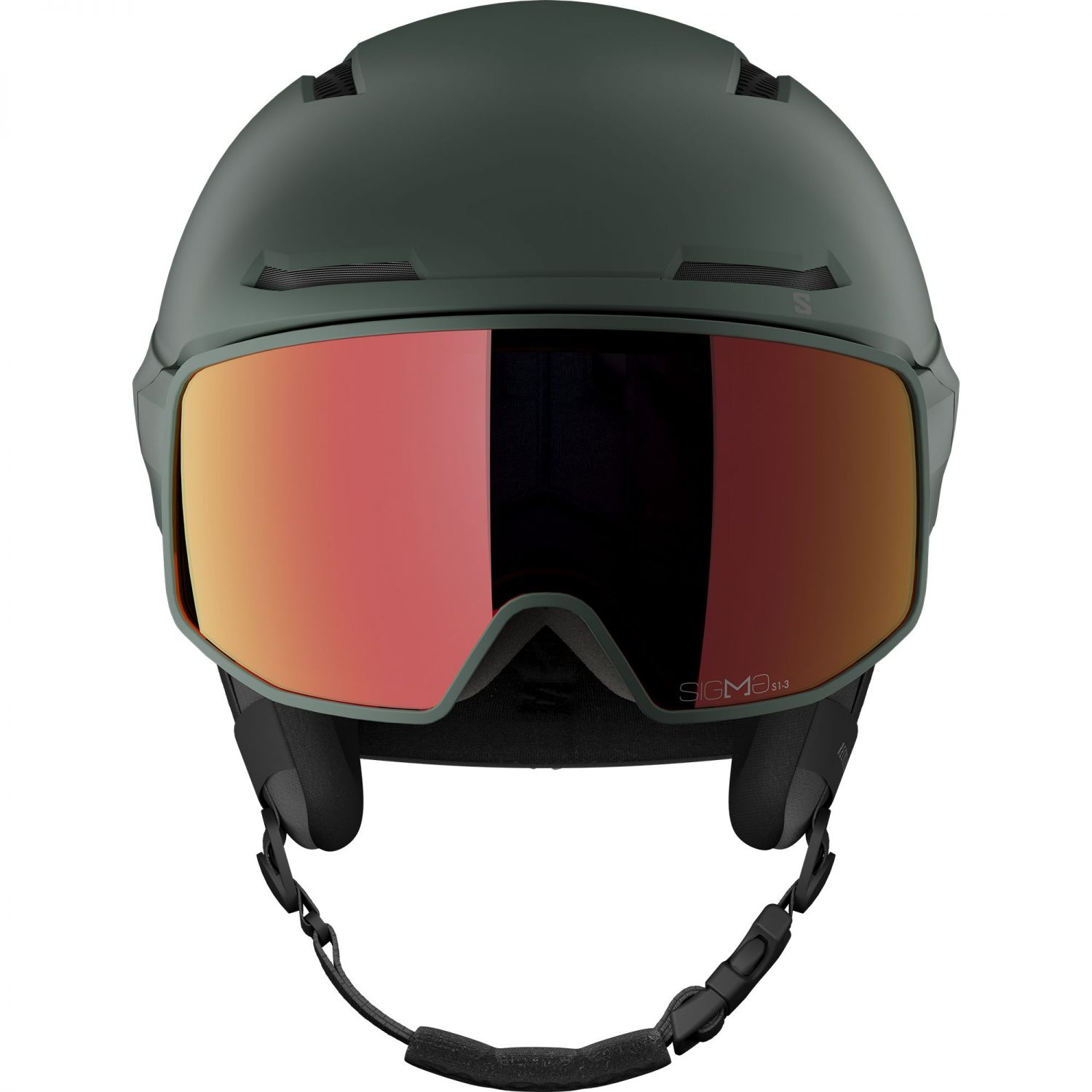 Salomon Driver Pro Sigphoto MIPS, lyžiarska prilba s hľadím, tmavozelená
