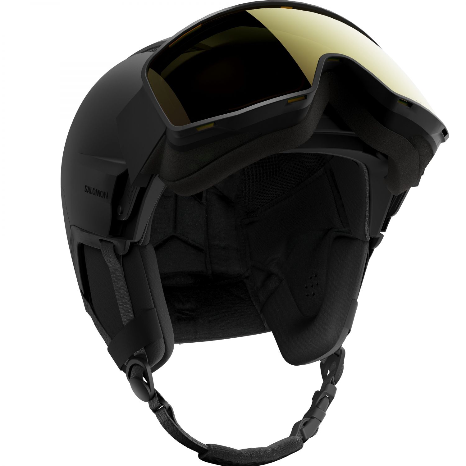 Salomon Driver Pro Sigphoto MIPS síbukósisak, fekete színű, szemellenzővel