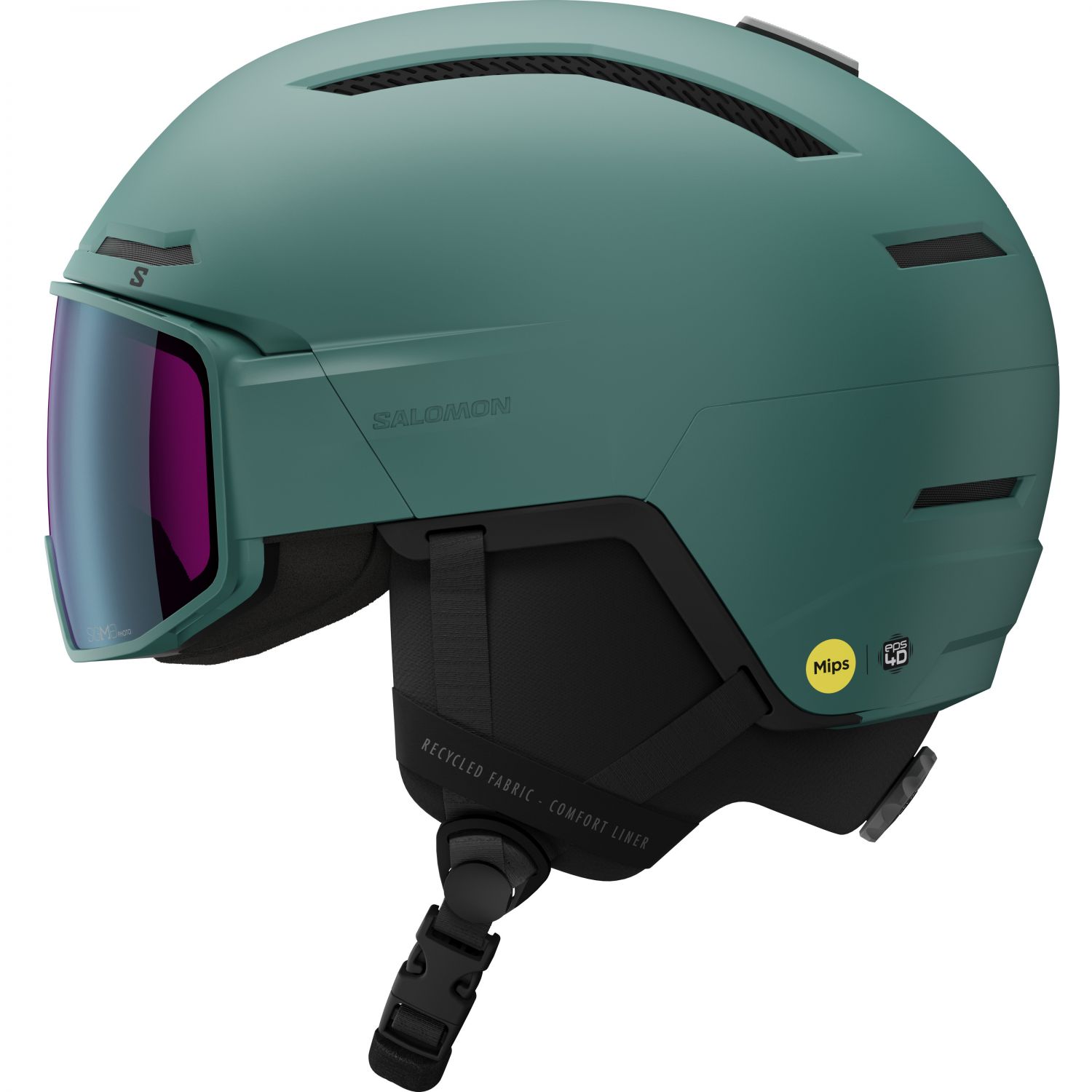 Salomon Driver Pro Sigphoto MIPS, Skihelm mit Visier, türkis