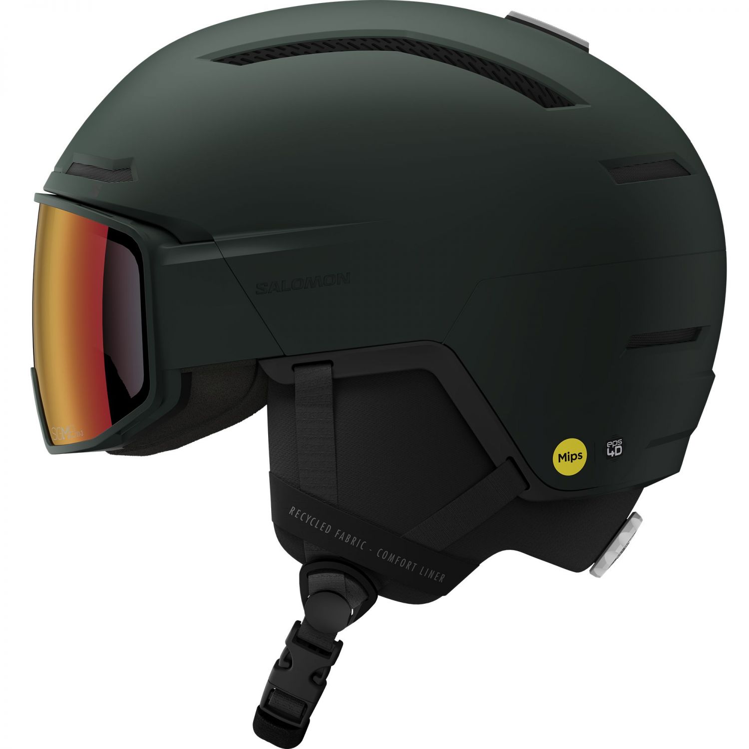 Salomon Driver Pro Sigphoto MIPS, Skihjelm med Visir, Green Gables