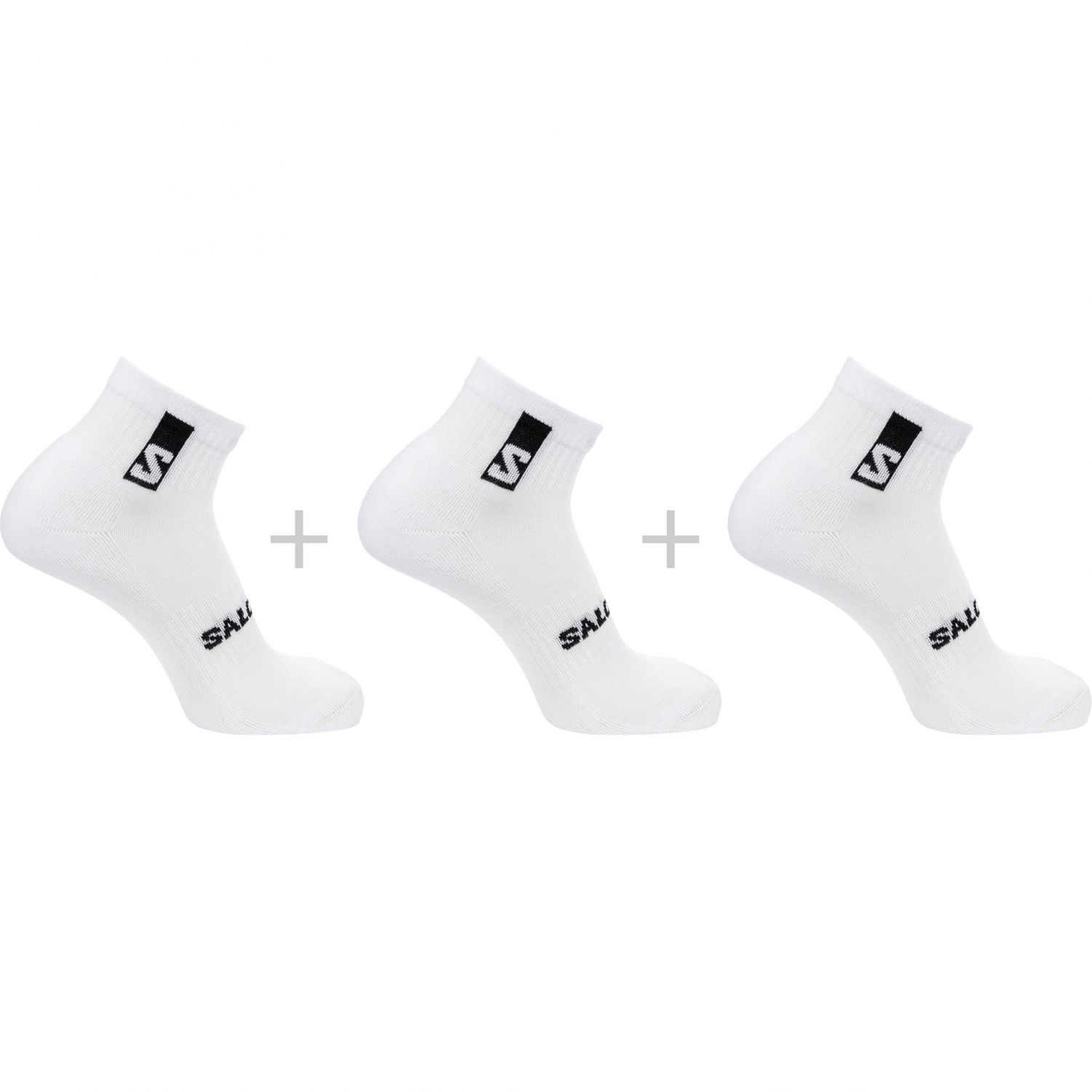 Salomon Everyday Ankle 3-Pack, chaussettes de course, blanc