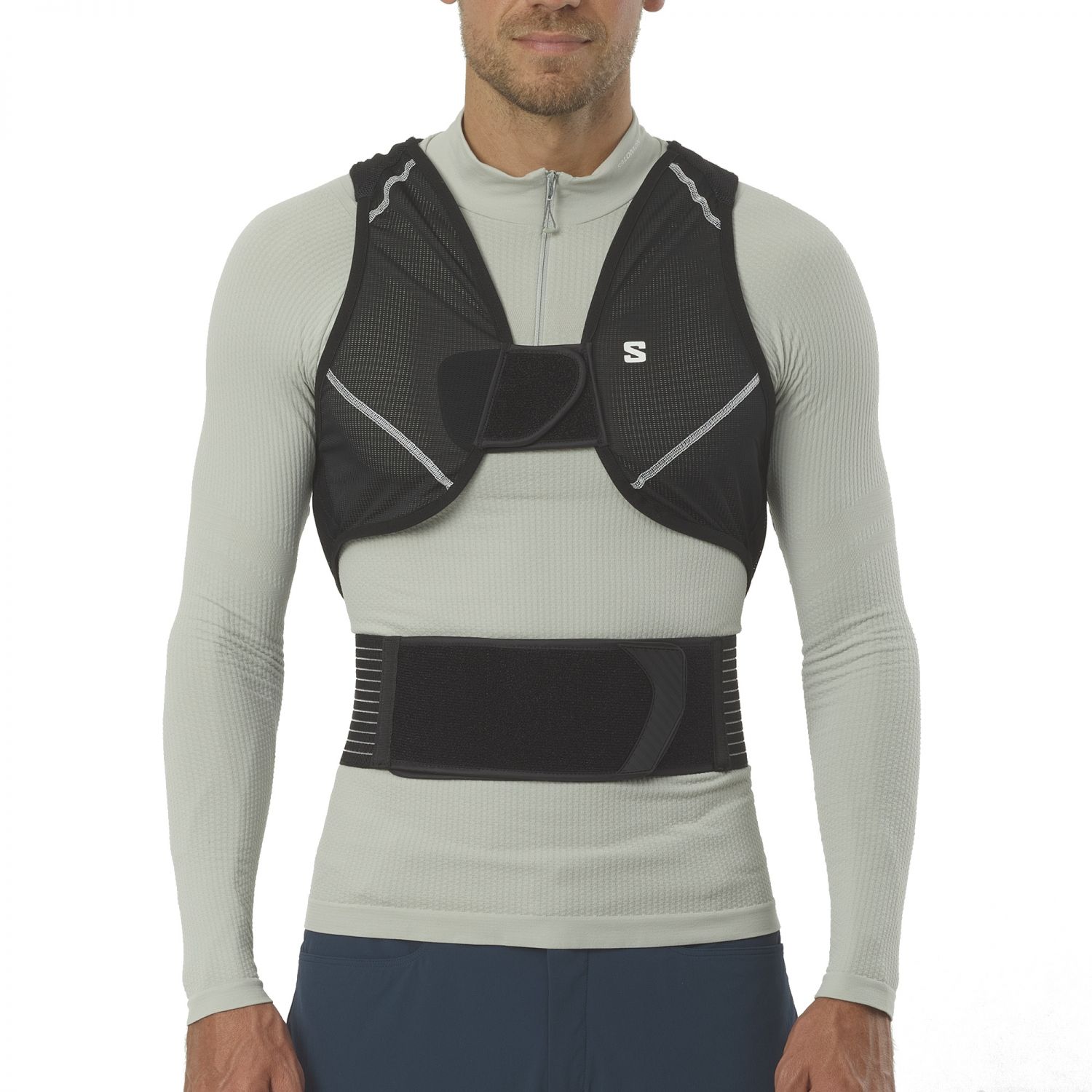 Salomon Flexcell Pro, paraschiena, nero/bianco