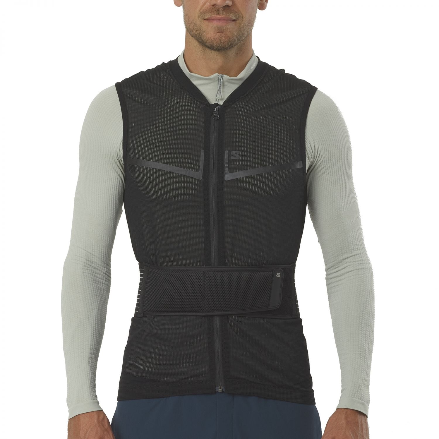 Salomon Flexcell Pro Vest, rugbeschermers, zwart