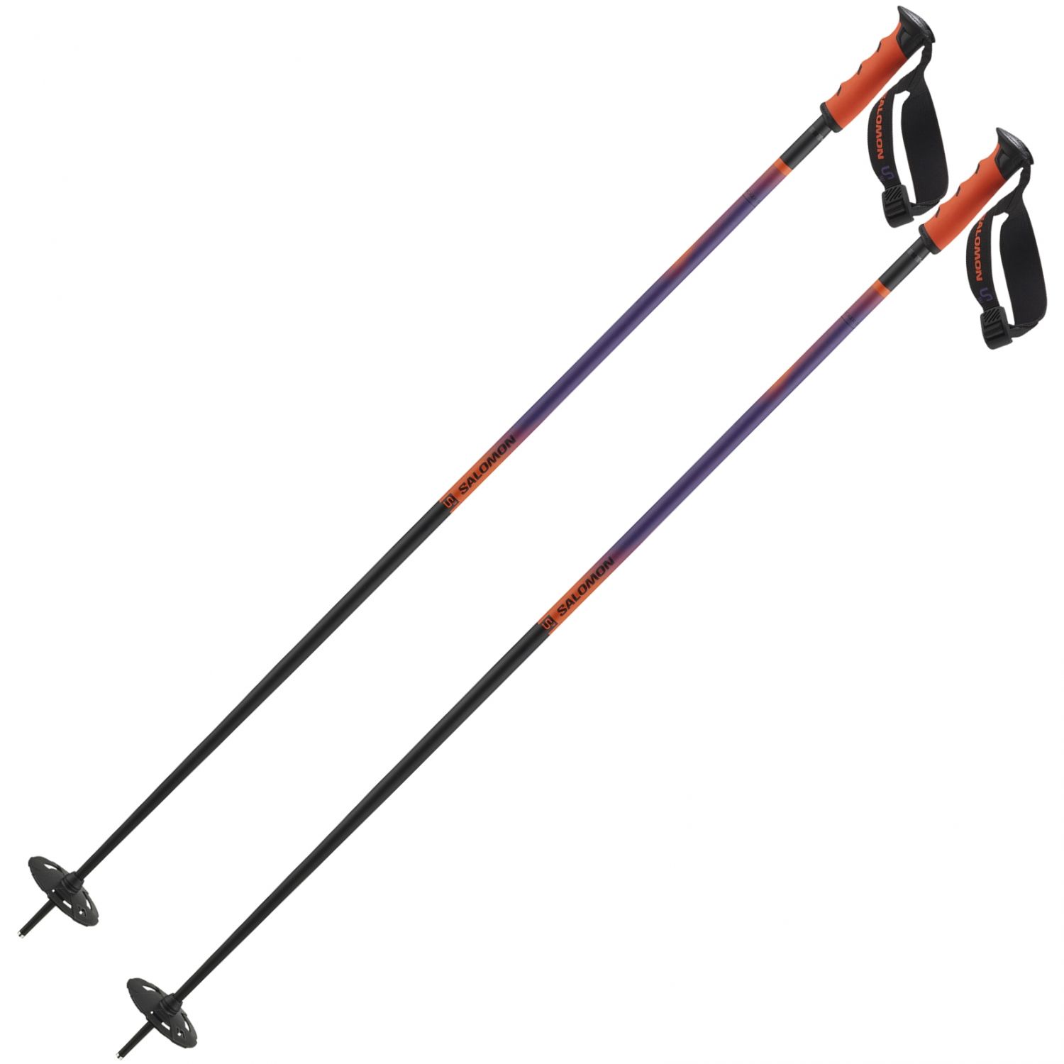 Salomon Hacker S3, ski poles, black/orange