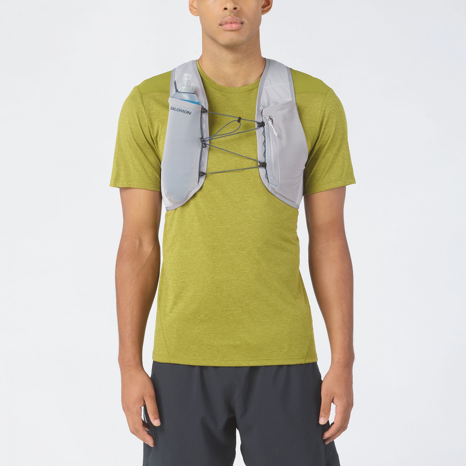 Salomon Hydra Access 4 One, hydratačná bežecká vesta, šedá/fialová