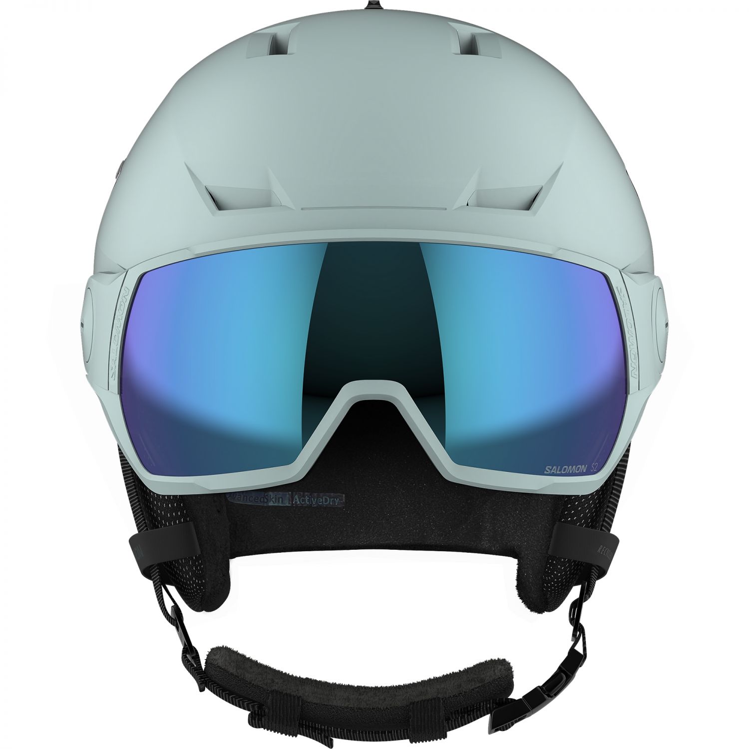 Salomon Icon LT Visor, casco da sci con visiera, acquamarina