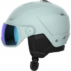 Salomon Icon LT Visor, casco da sci con visiera, acquamarina