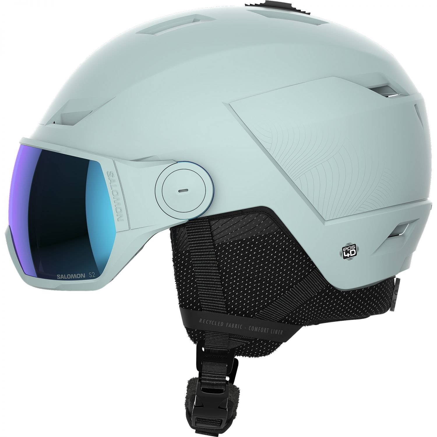 Salomon Icon LT Visor, casco da sci con visiera, acquamarina